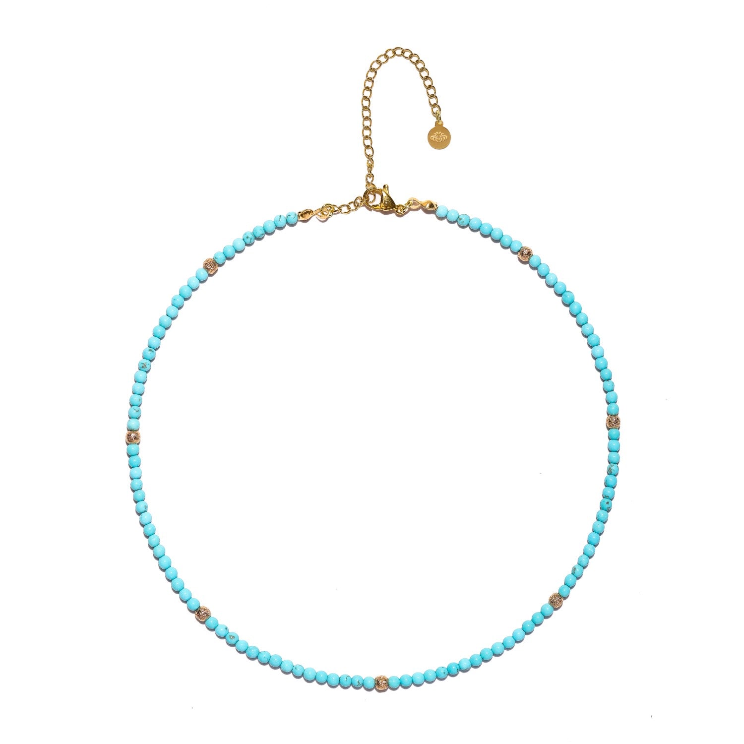 Turquoise And Gold Choker Necklace, Creativity And Confidence Amplifier