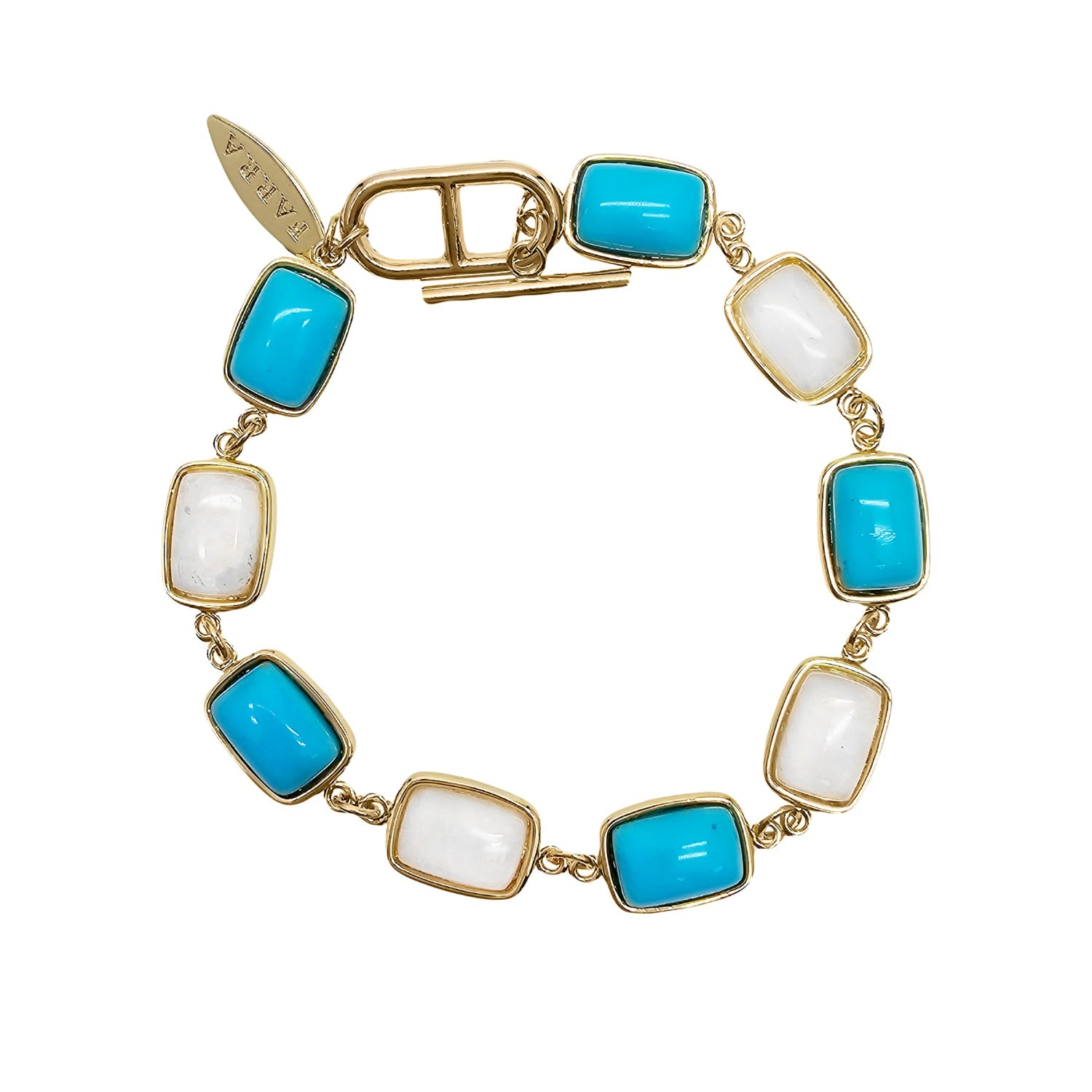 Turquoise And White Moonstone Elegance Bracelet