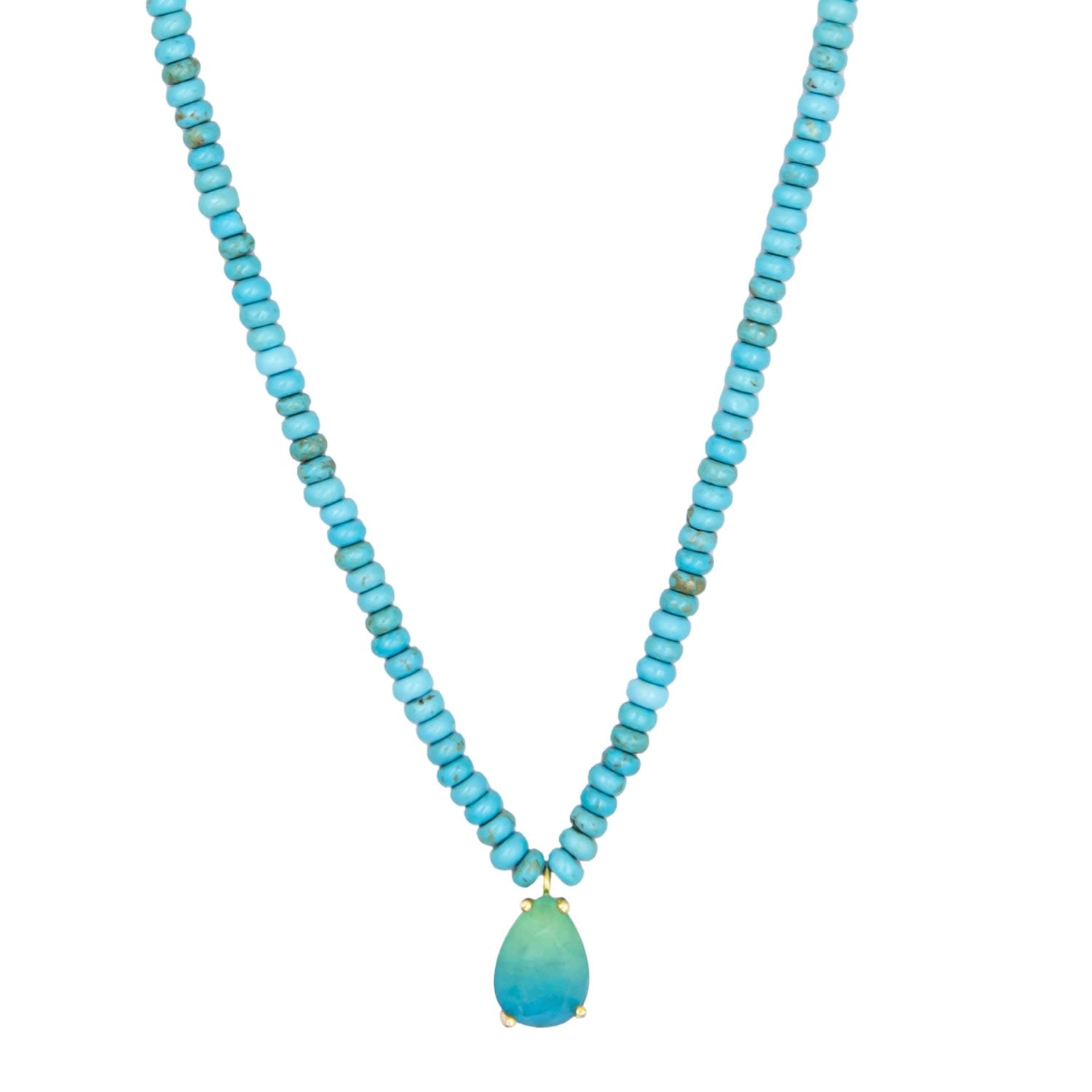 Turquoise Beaded Ocean Paraiba Stone Necklace
