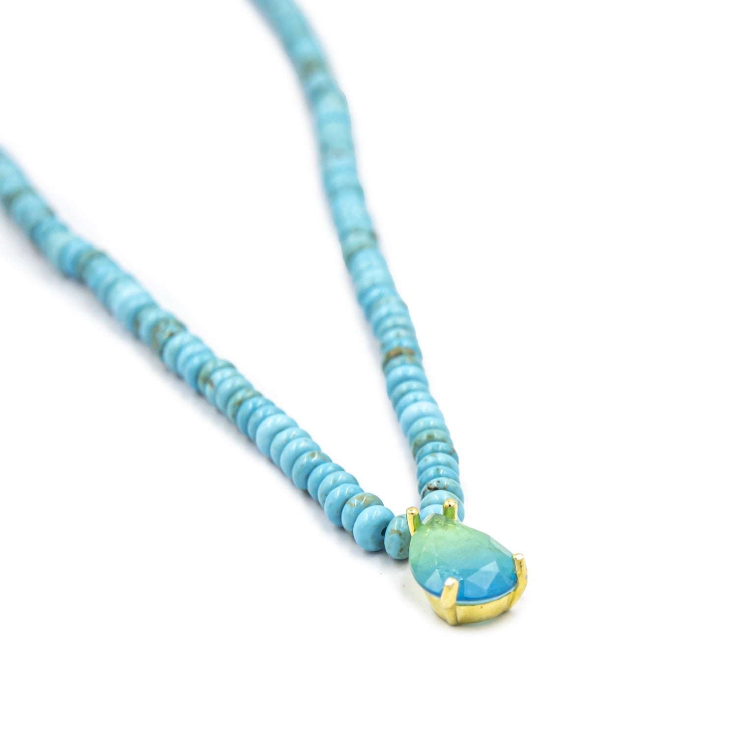 Turquoise Beaded Ocean Paraiba Stone Necklace