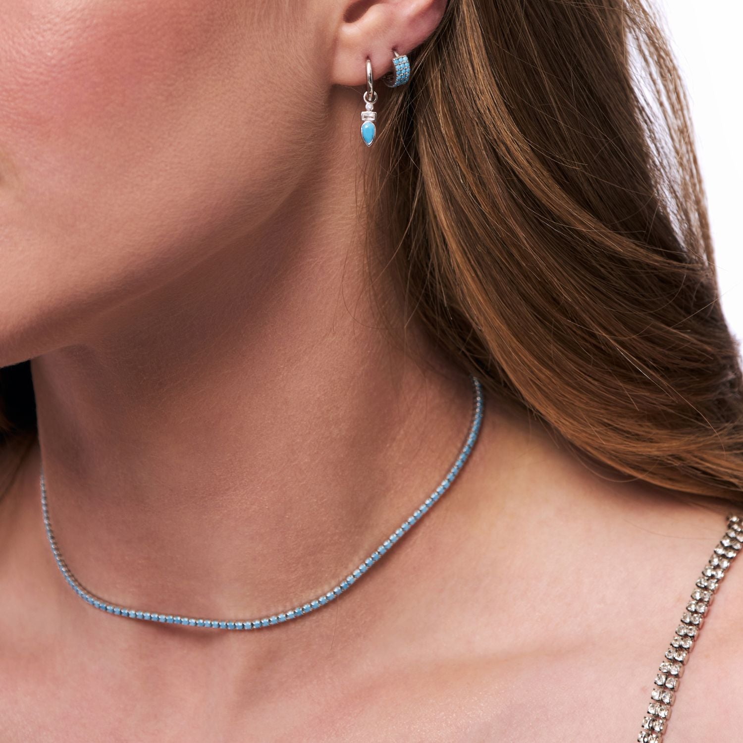 Turquoise Drop Charm Earring