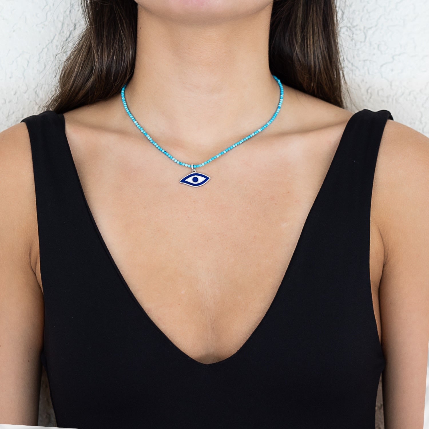 Turquoise Evil Eye Protection Necklace - Turquoise