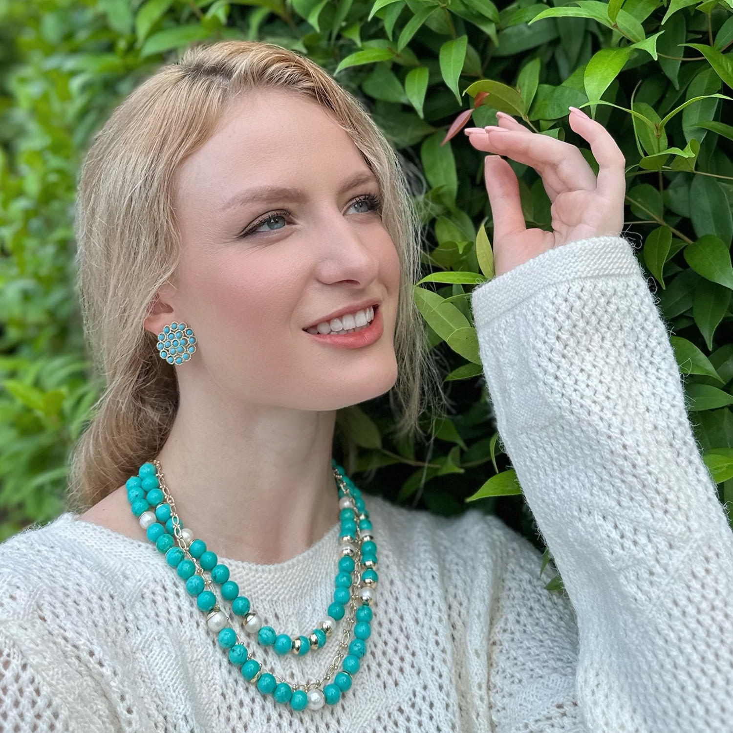 Turquoise & Freshwater Pearls Multi-Layers Necklace