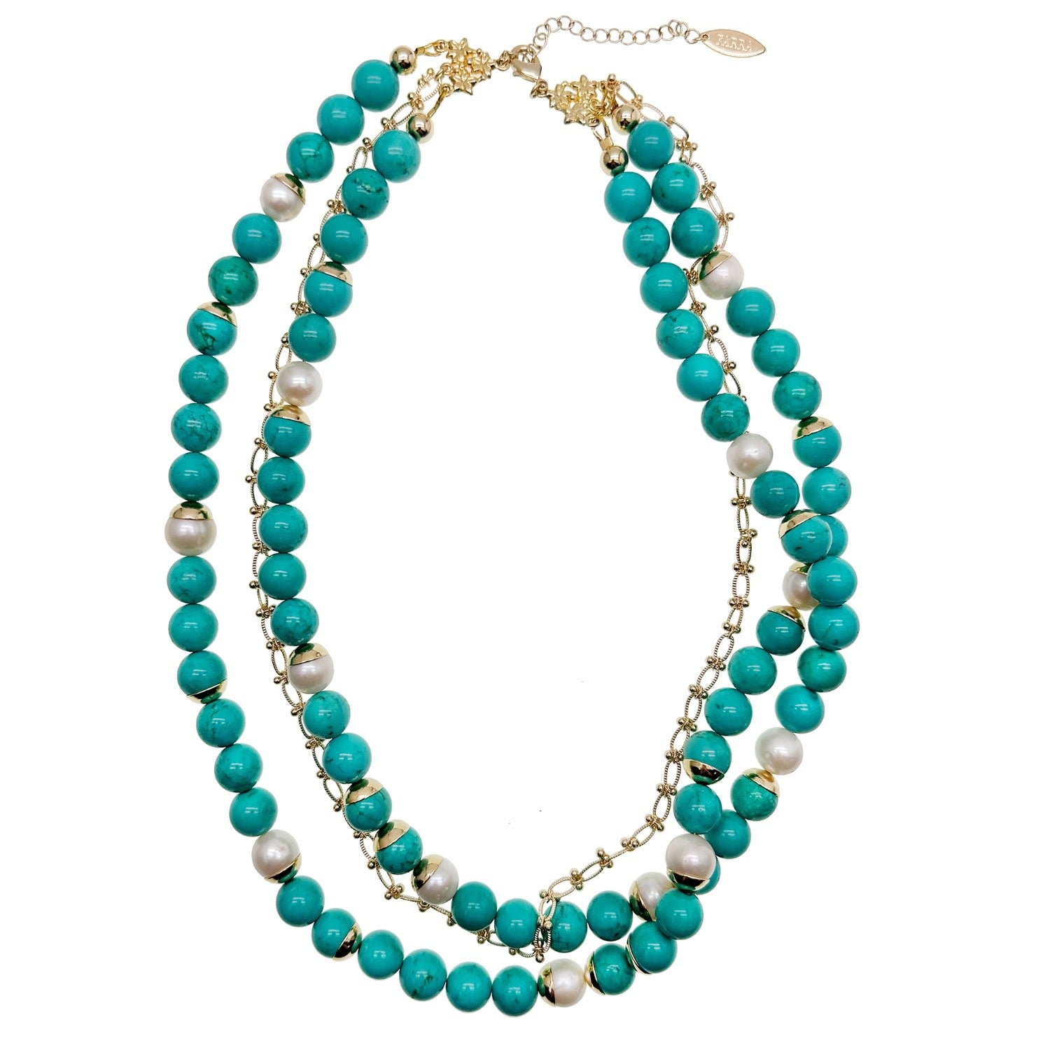 Turquoise & Freshwater Pearls Multi-Layers Necklace