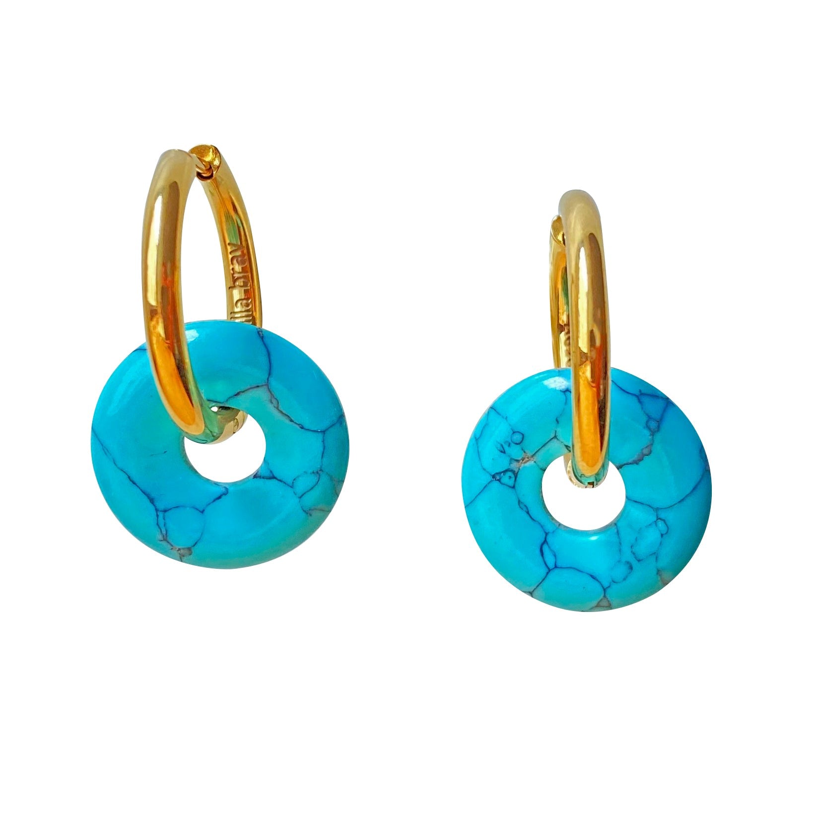 Turquoise Gemstone Donut Hoops Karla