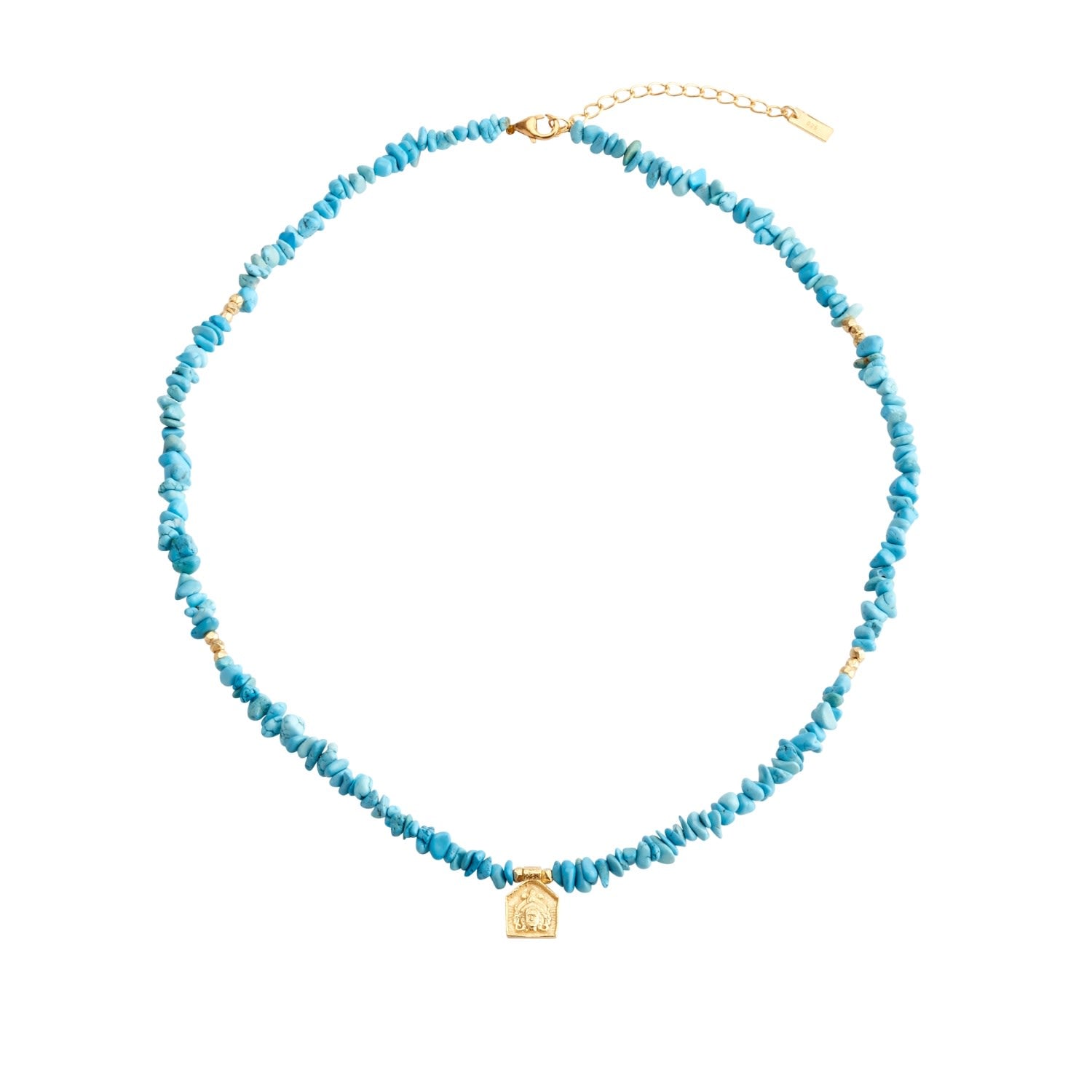 Turquoise Goddess Necklace - 22K Gold Vermeil