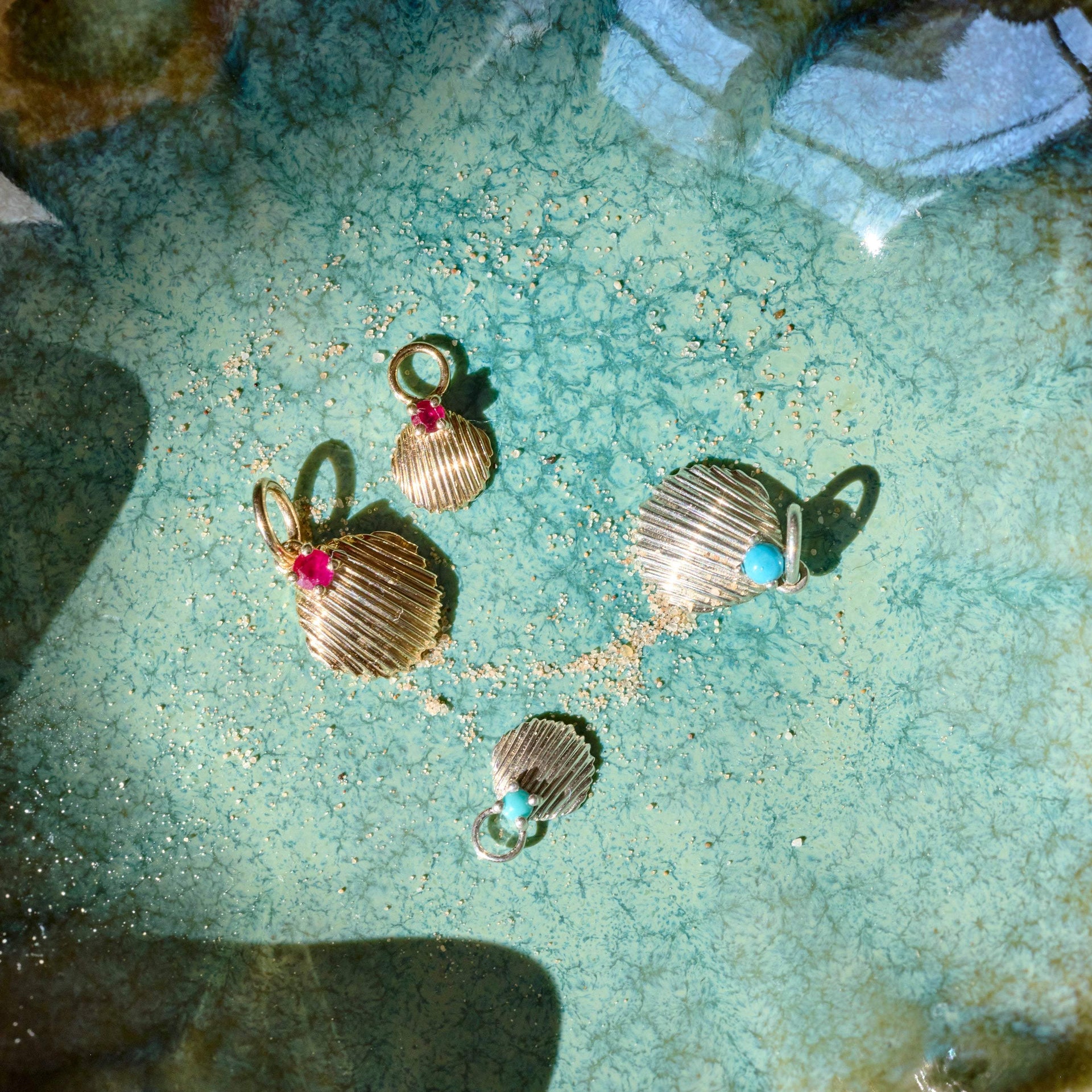 Turquoise Shell Pendant Sterling Silver