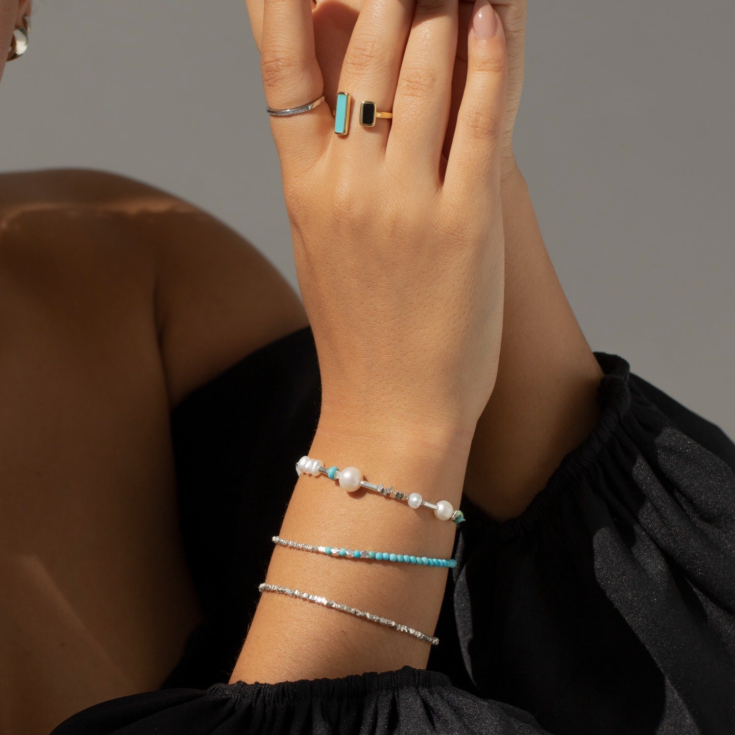 Turquoise Sterling Silver Bracelet - Nori