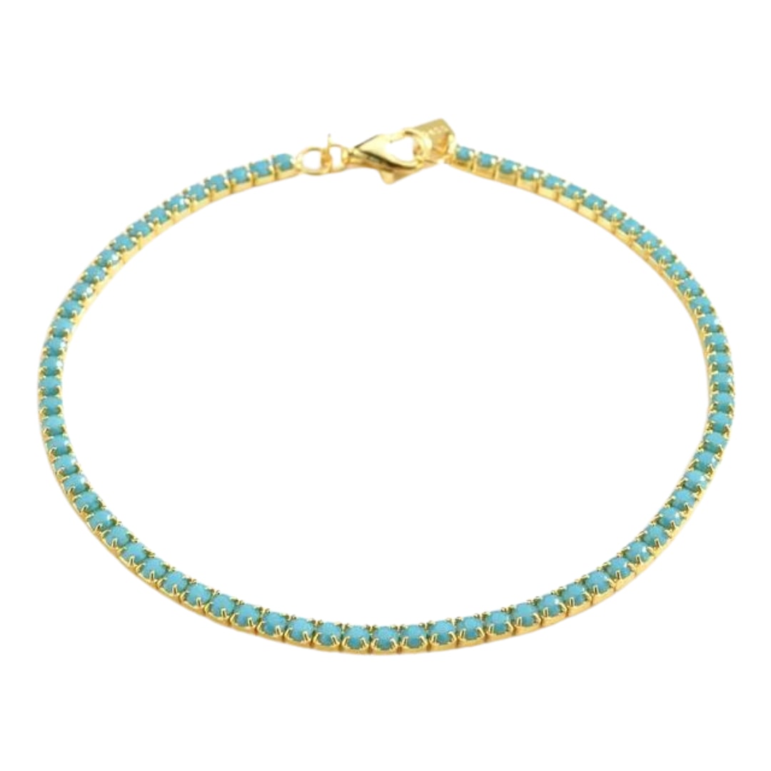 Turquoise Gold Vermeil Tennis Bracelet