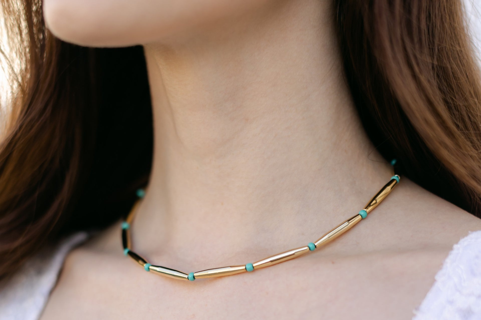 Turquoise & Tubes Necklace