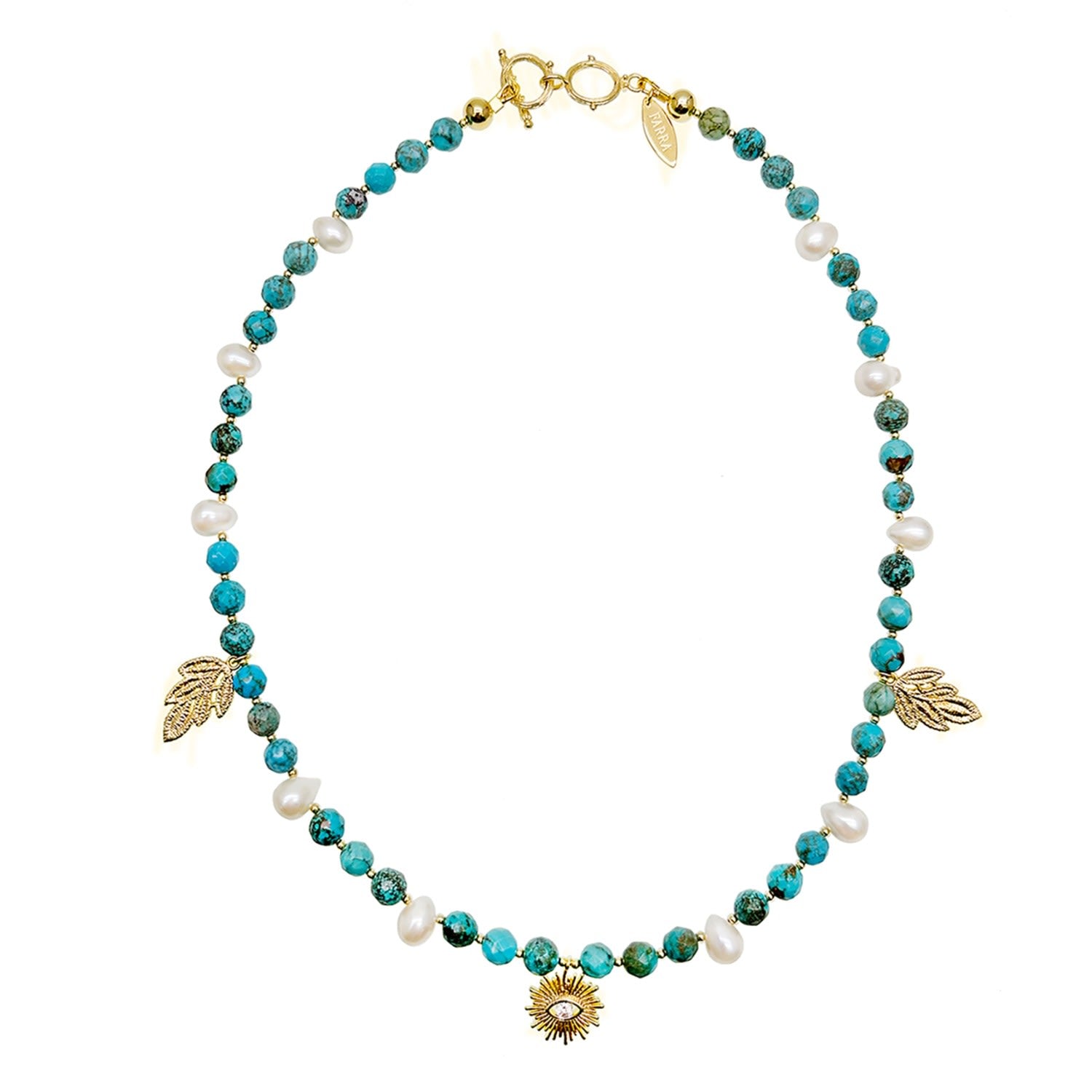 Turquoise With Evil Eye Pendant Necklace