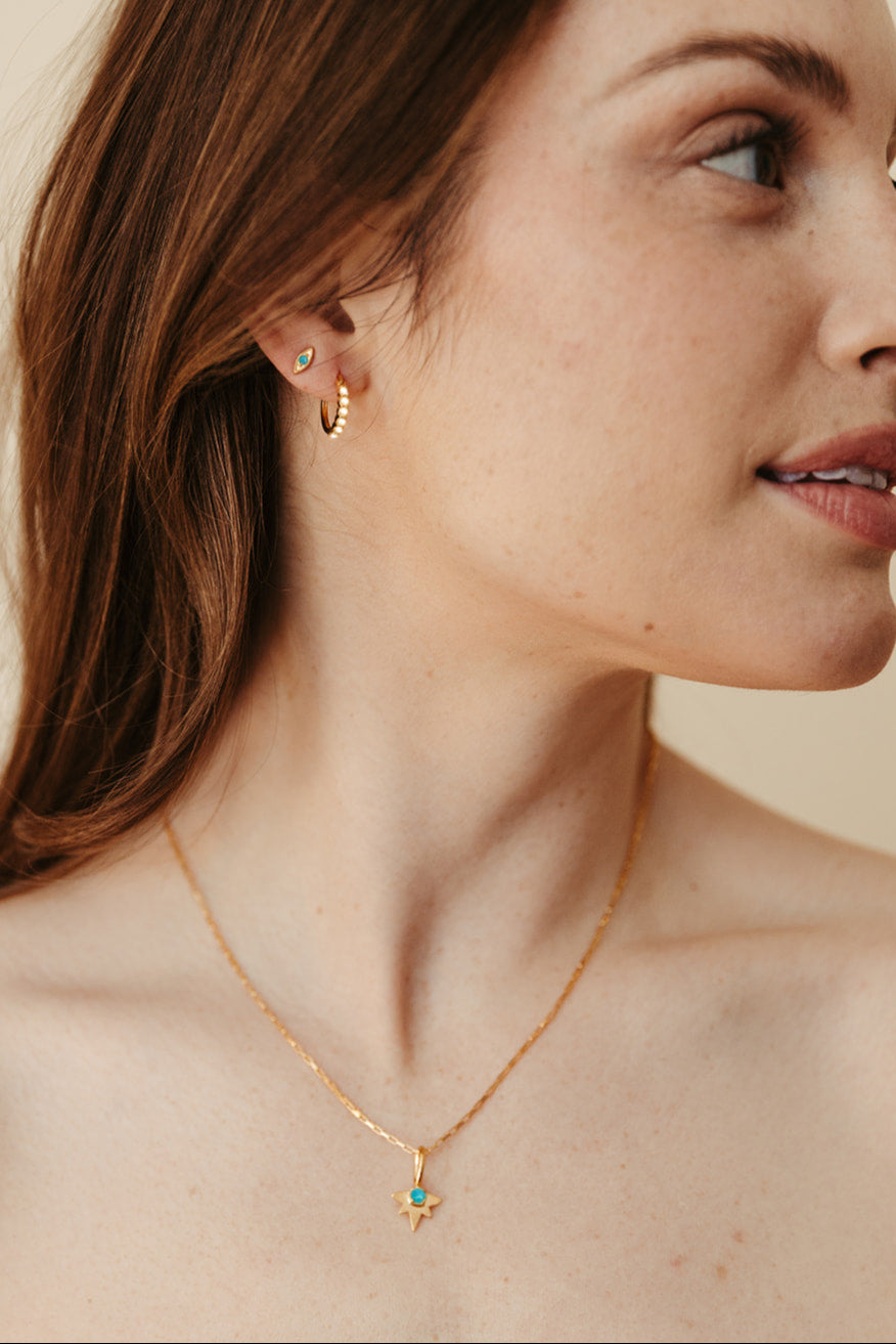 Evil Eye Stud Earrings - Turquoise