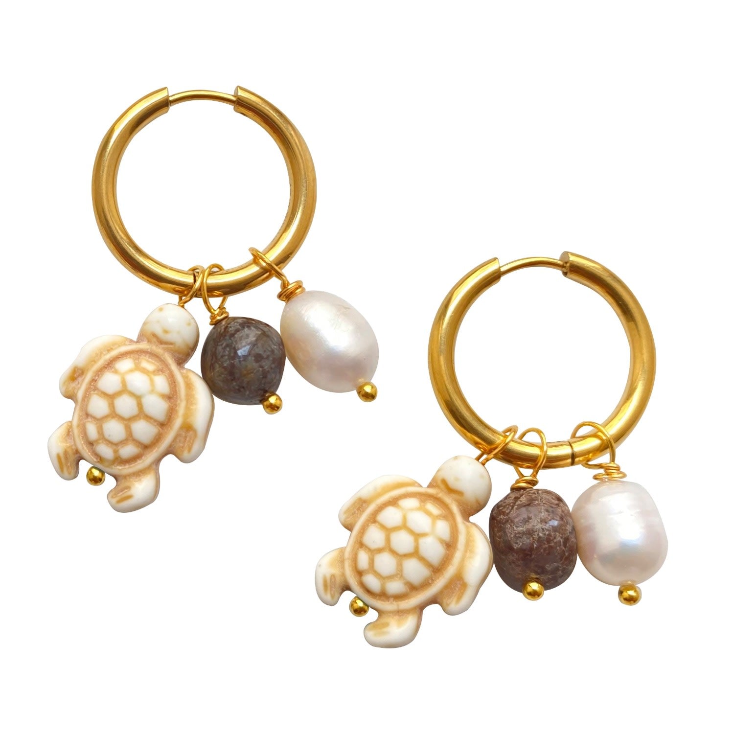 Turtle Agate Hoops Dalaman