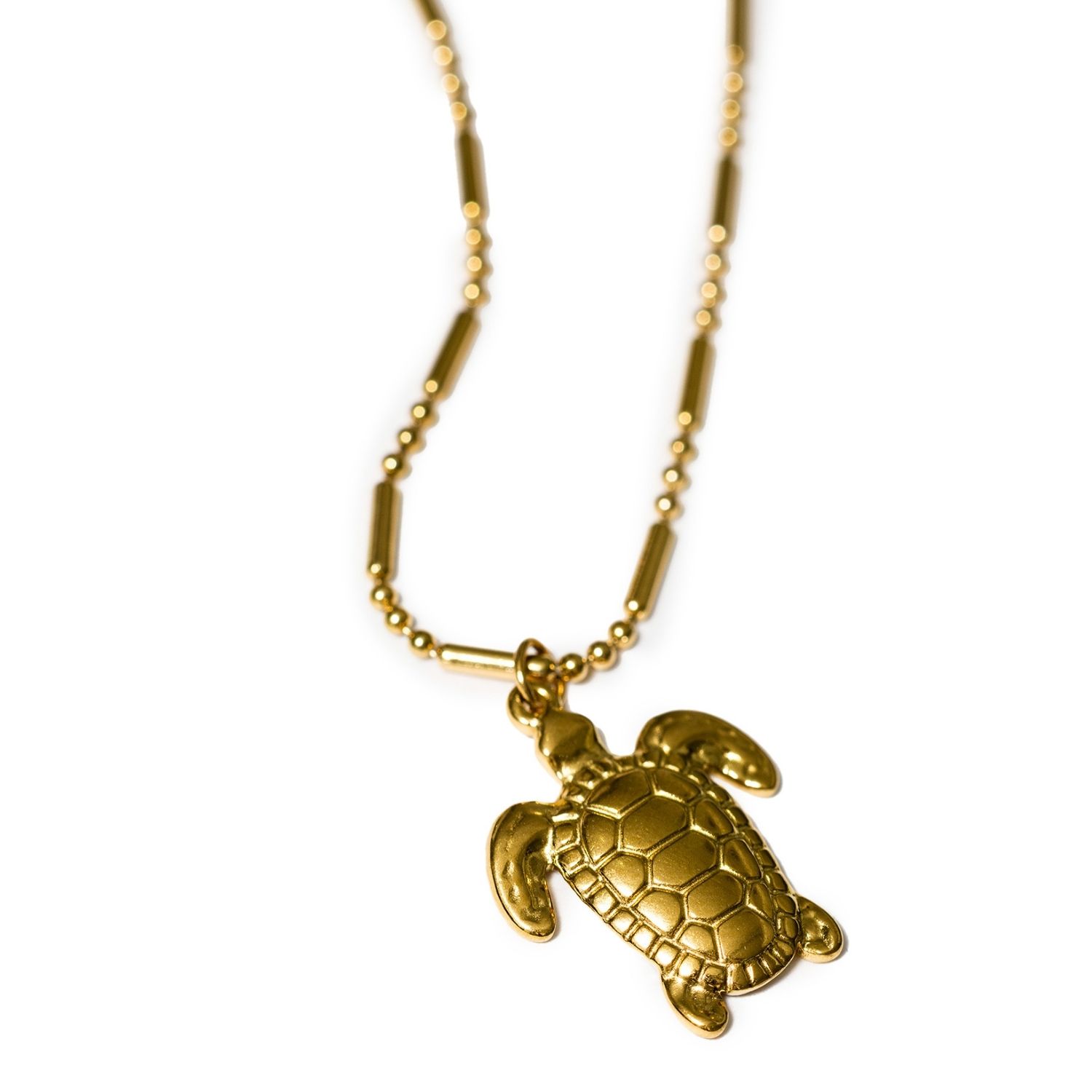 Turtle Voyage Necklace In Gold