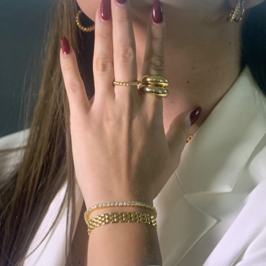 Gold Wide Link Chain Bracelet