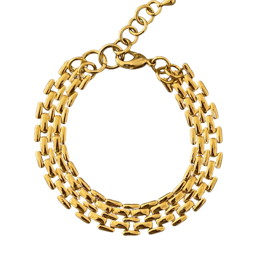 Gold Wide Link Chain Bracelet