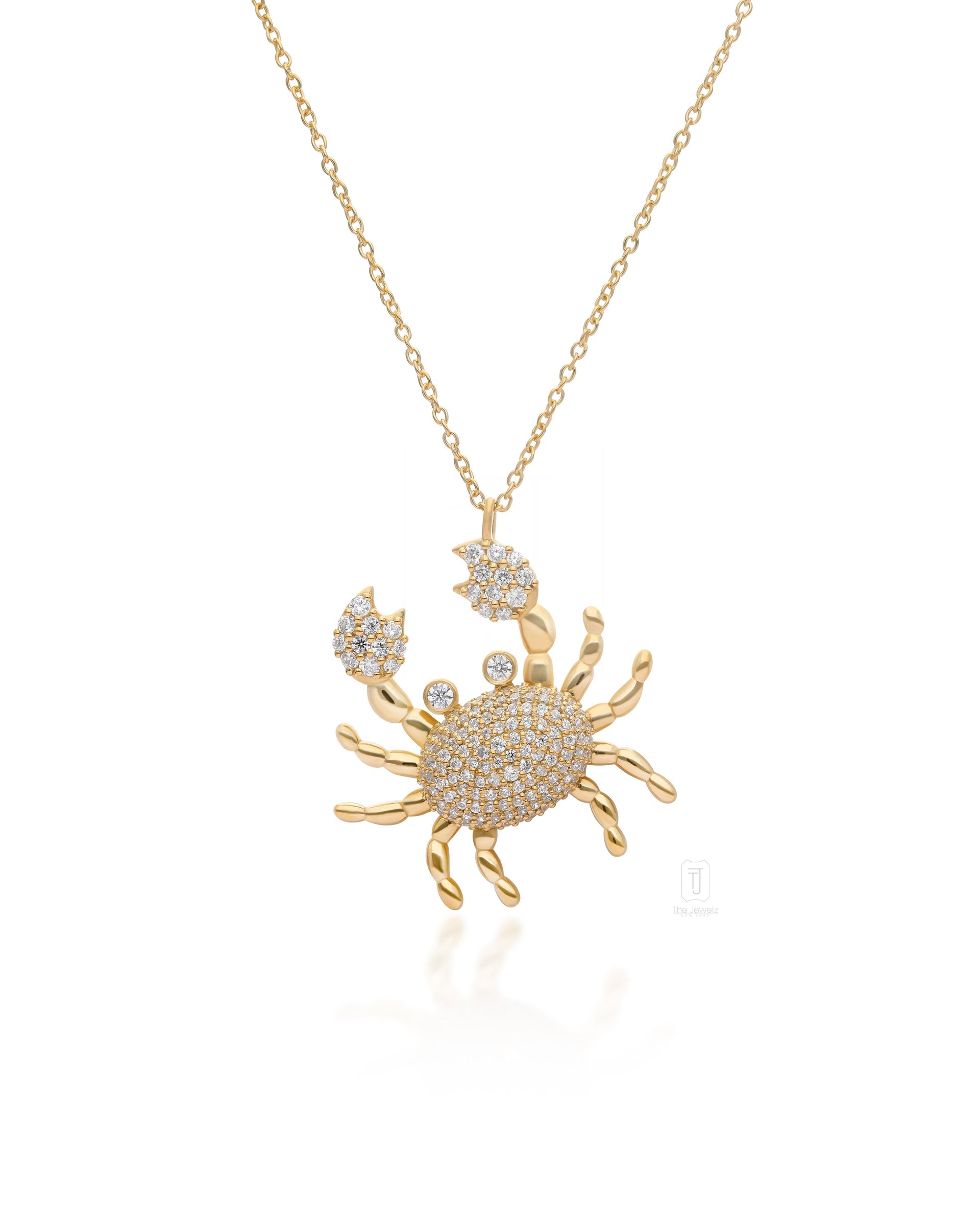 Twinkle Claws Crab Necklace - Sterling Silver