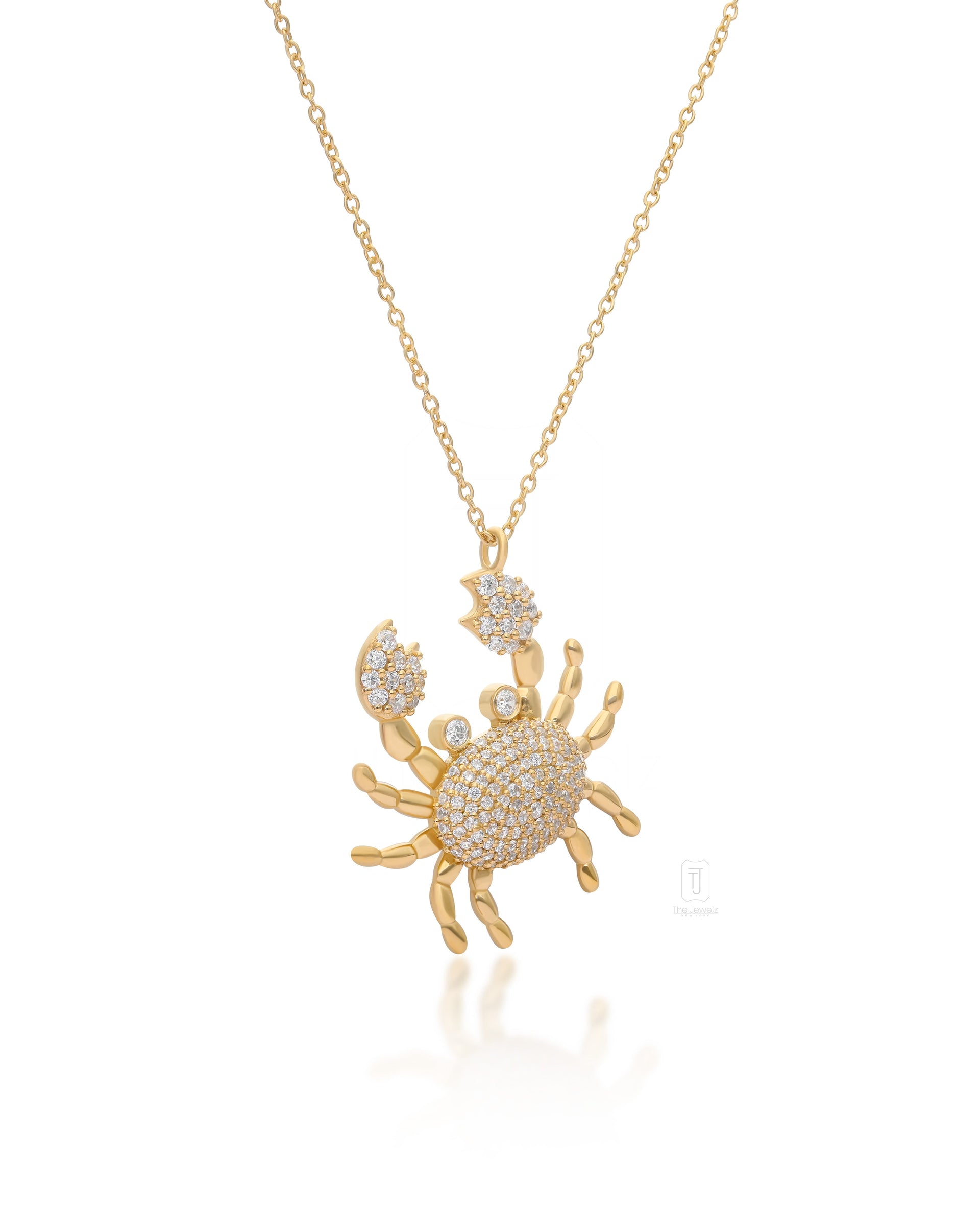 Twinkle Claws Crab Necklace - Sterling Silver