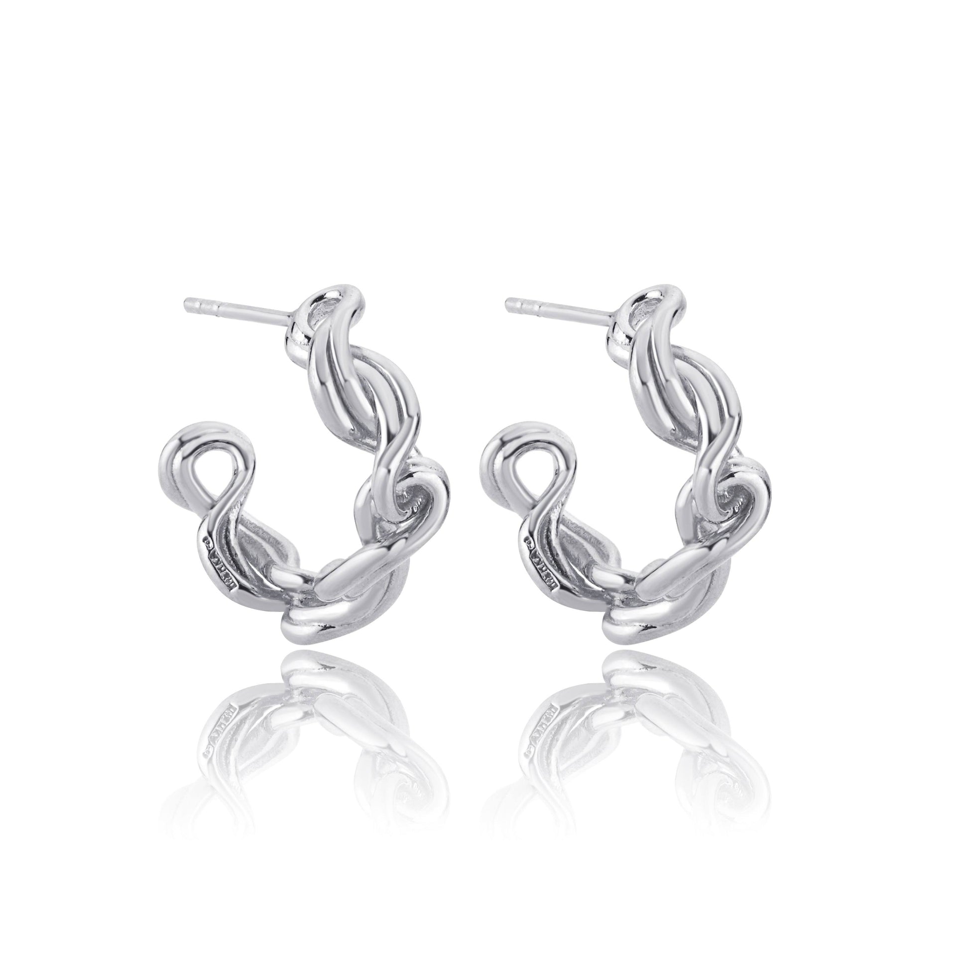 Twist Hoop Earrings Silver