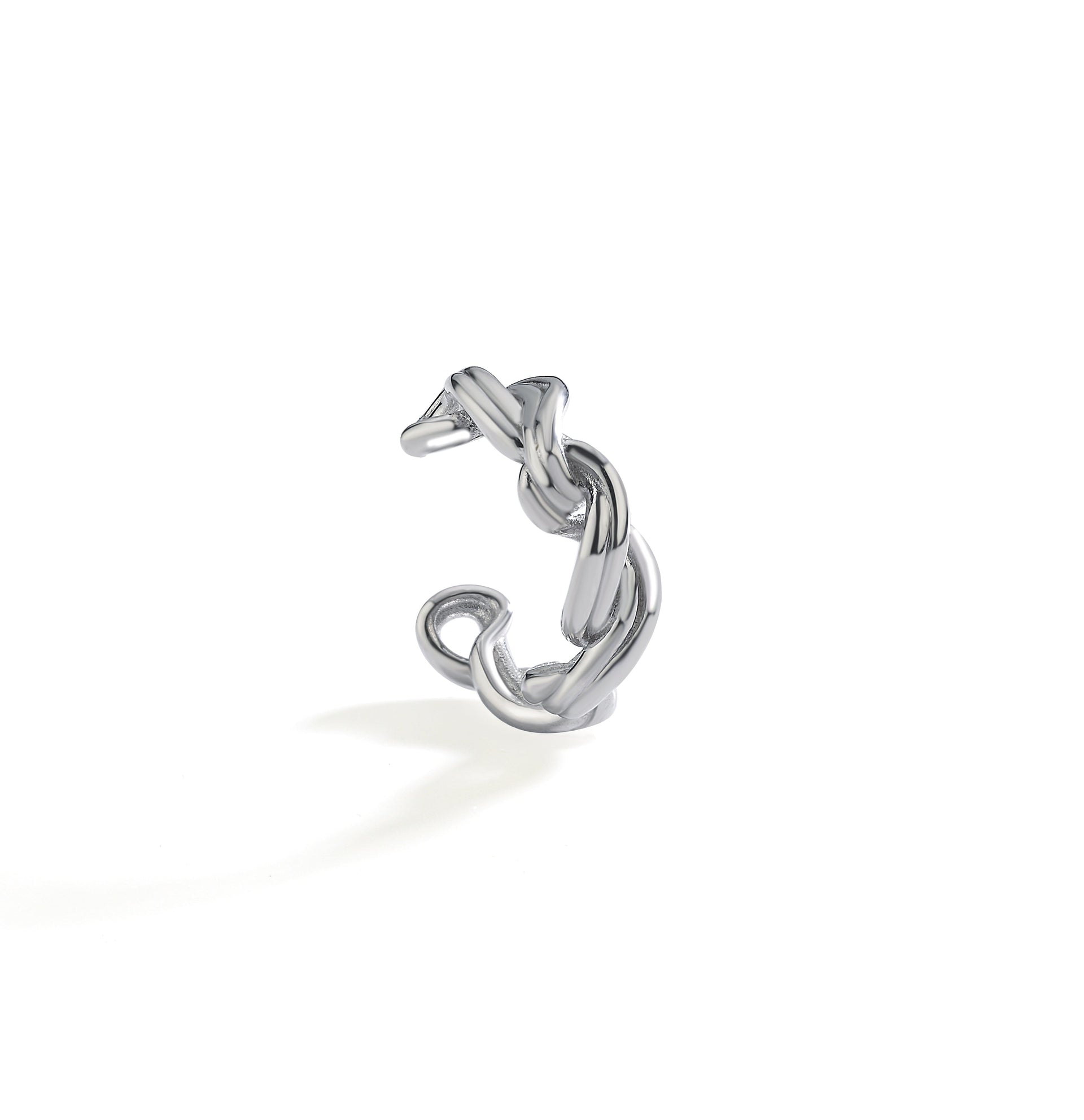 Twist Lip And Ear Cuff Silver