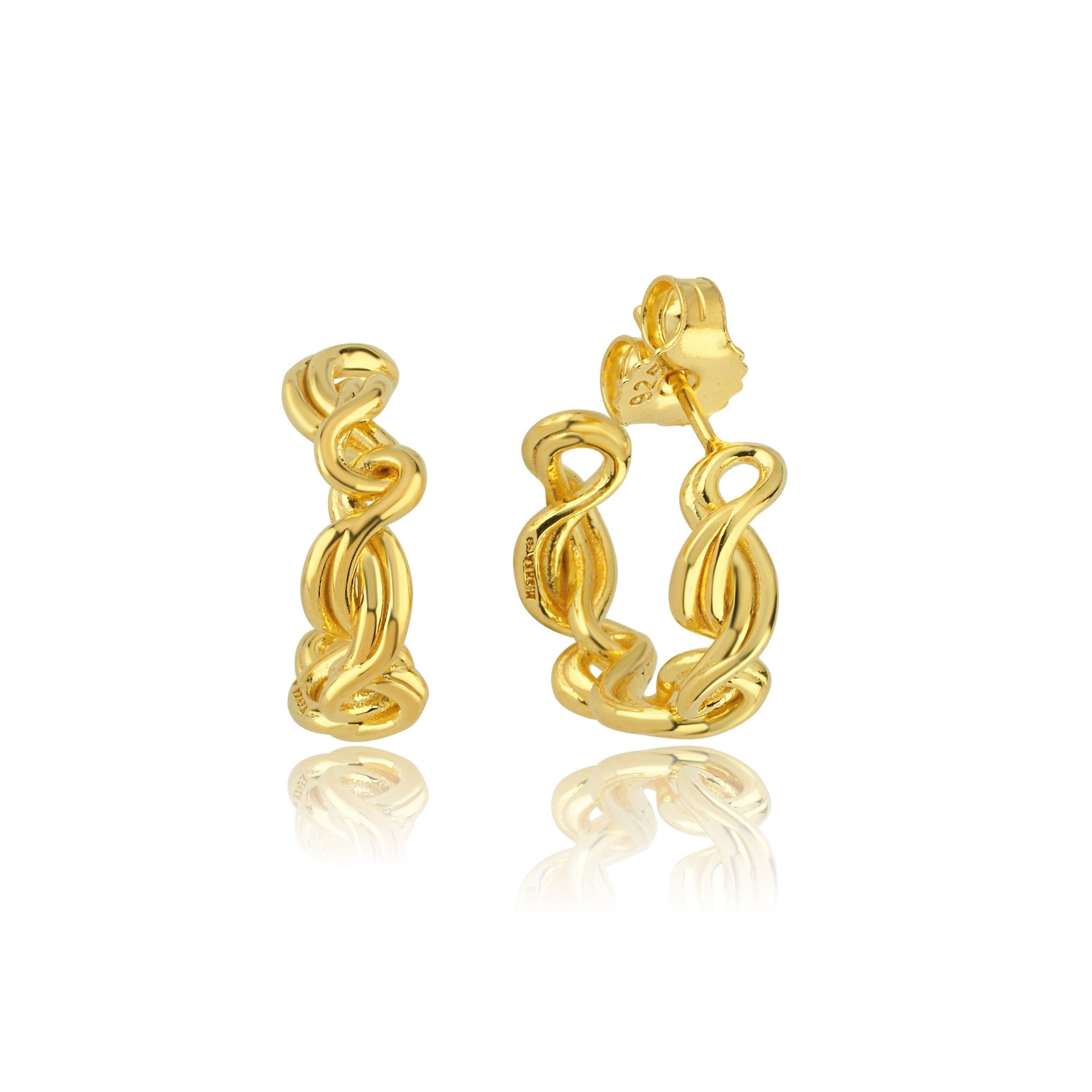 Twist Hoop Earrings Gold