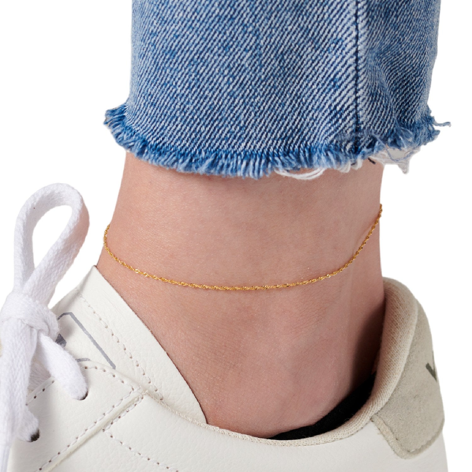 9Ct Twisted Gold Anklet