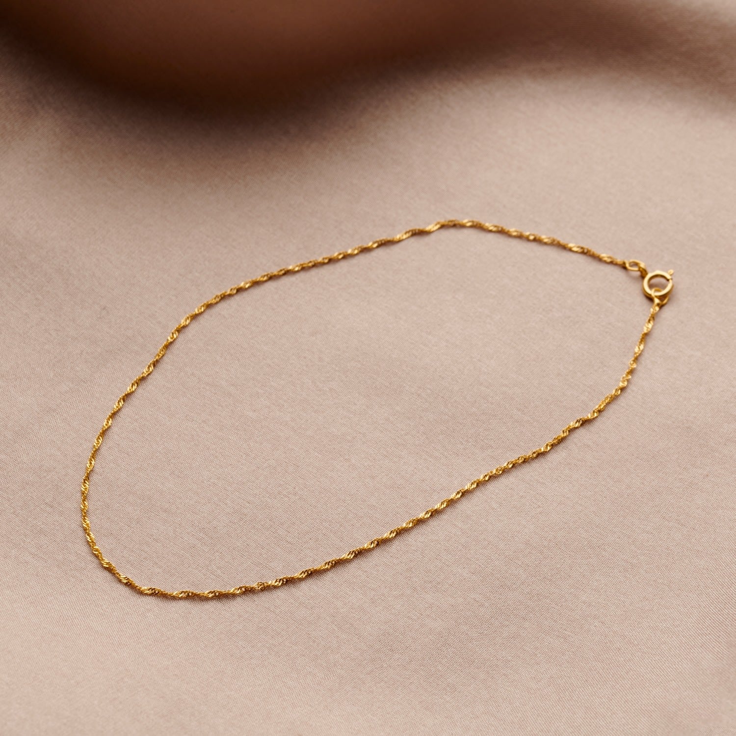 9Ct Twisted Gold Anklet