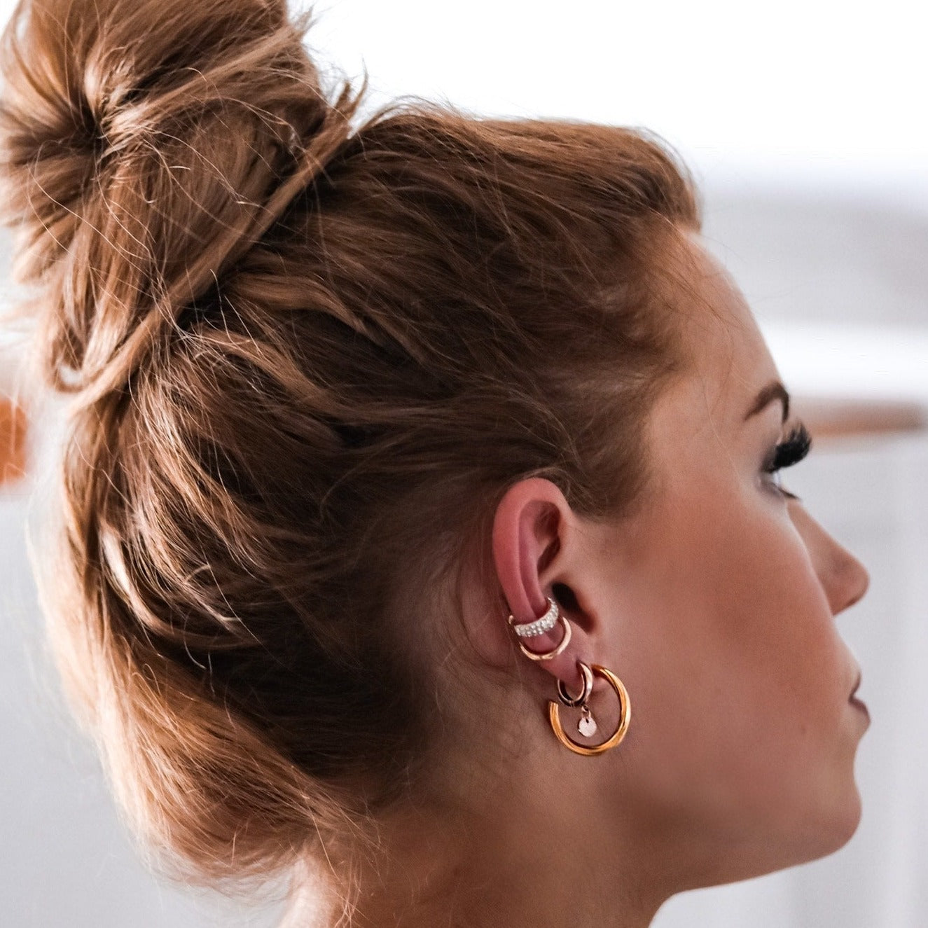 Twisted Gold Hoop Earrings