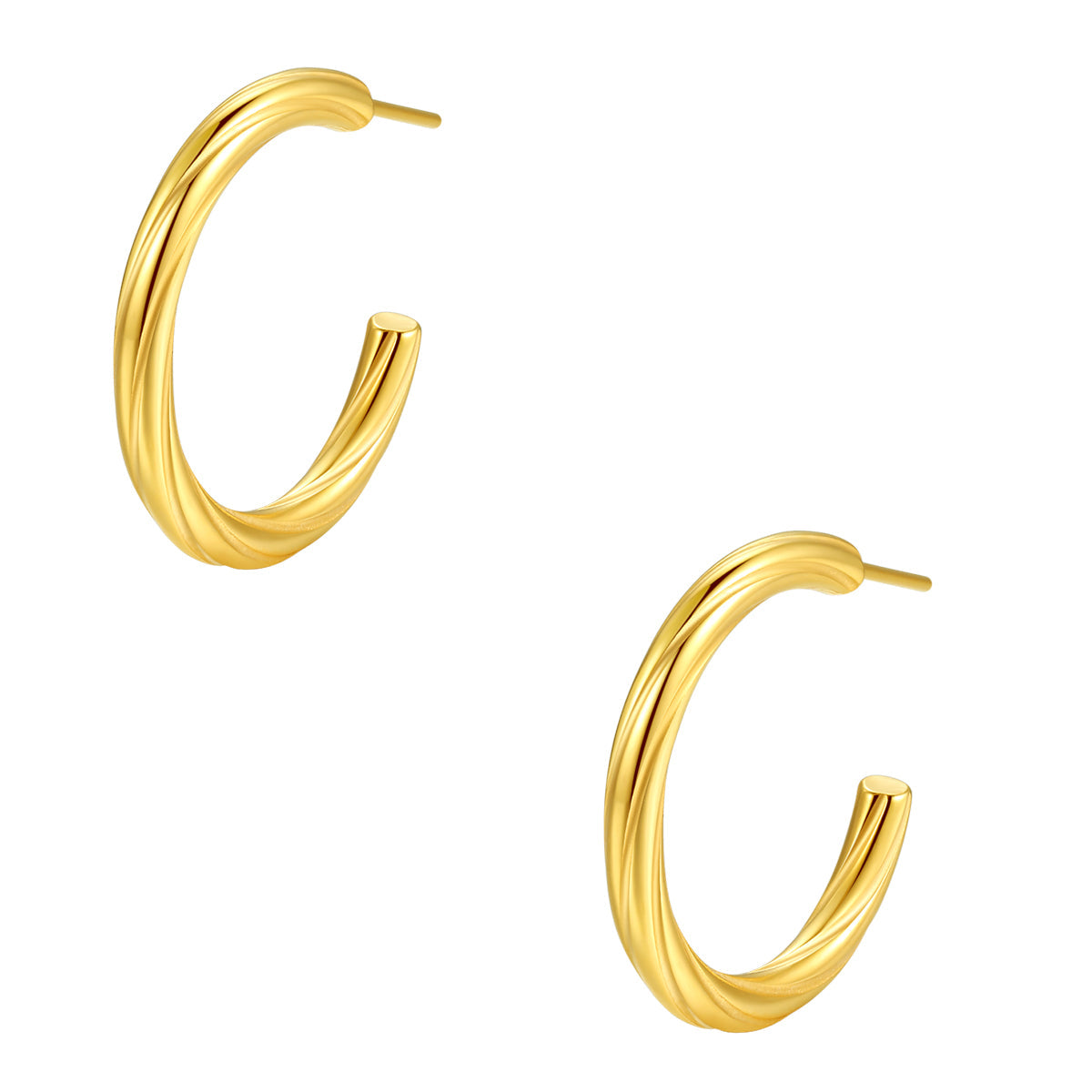 Twisted Gold Hoop Earrings
