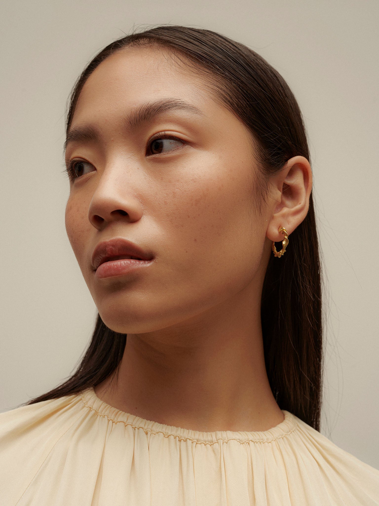 Twisted Hoop Earrings 14K Gold