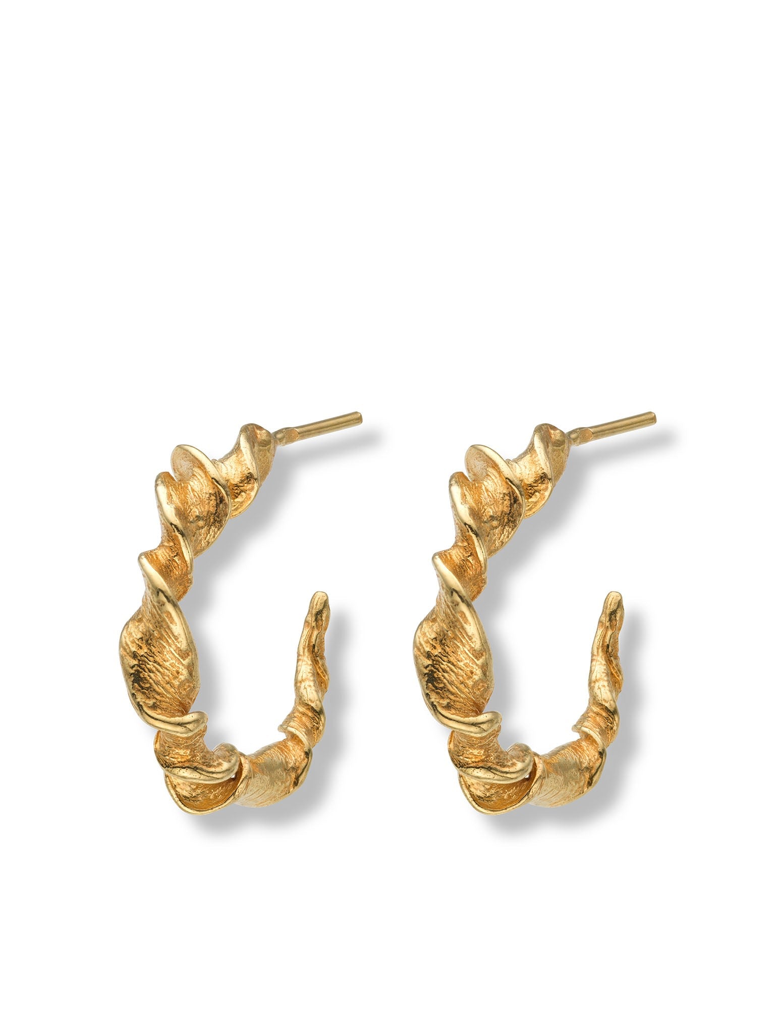 Twisted Hoop Earrings 14K Gold