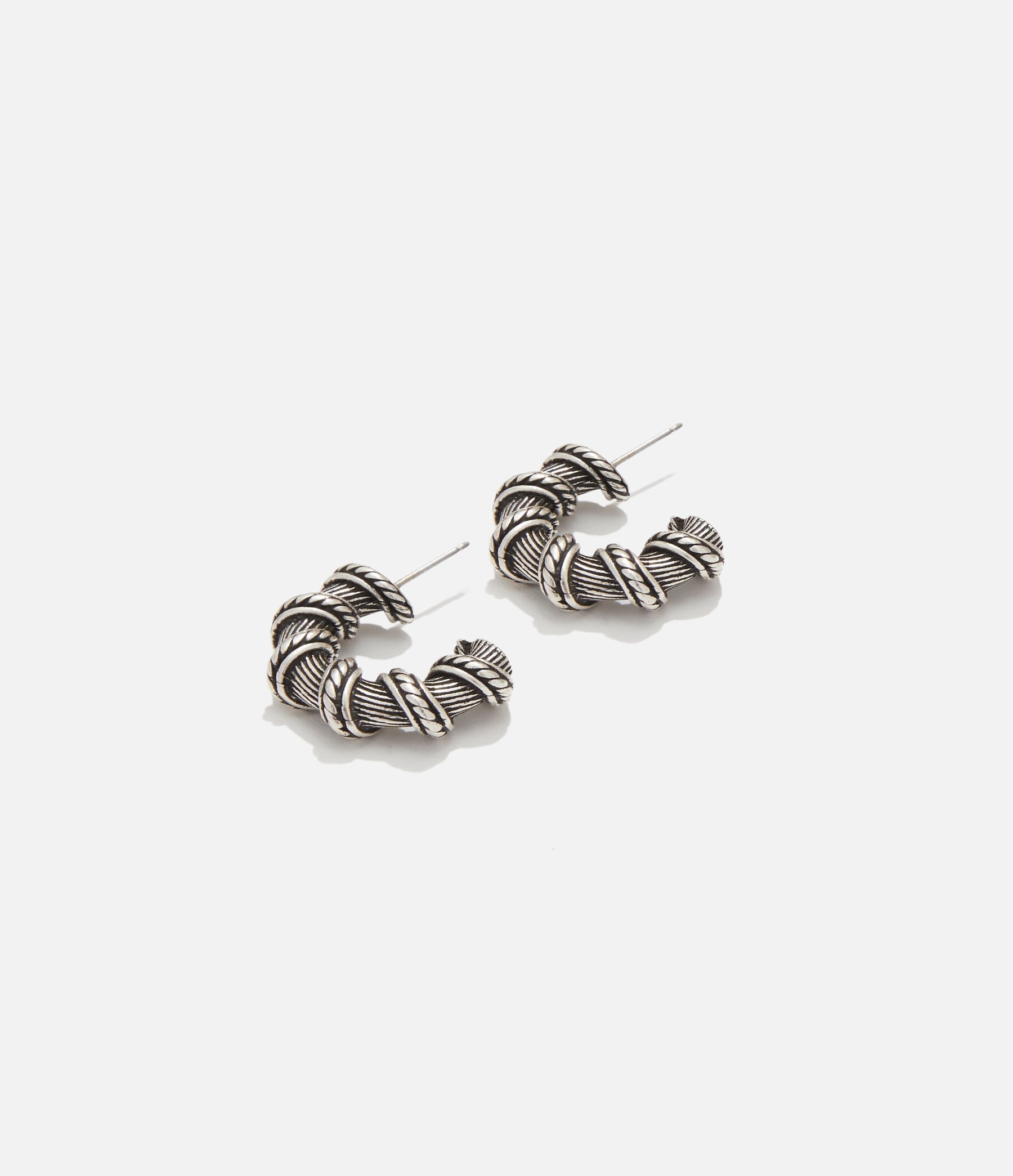Twisted Hoops - Silver