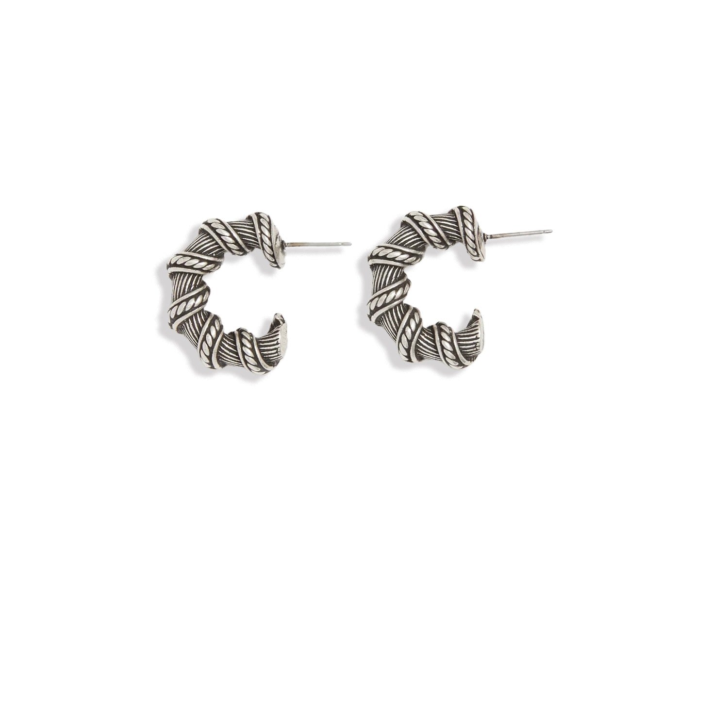 Twisted Hoops - Silver