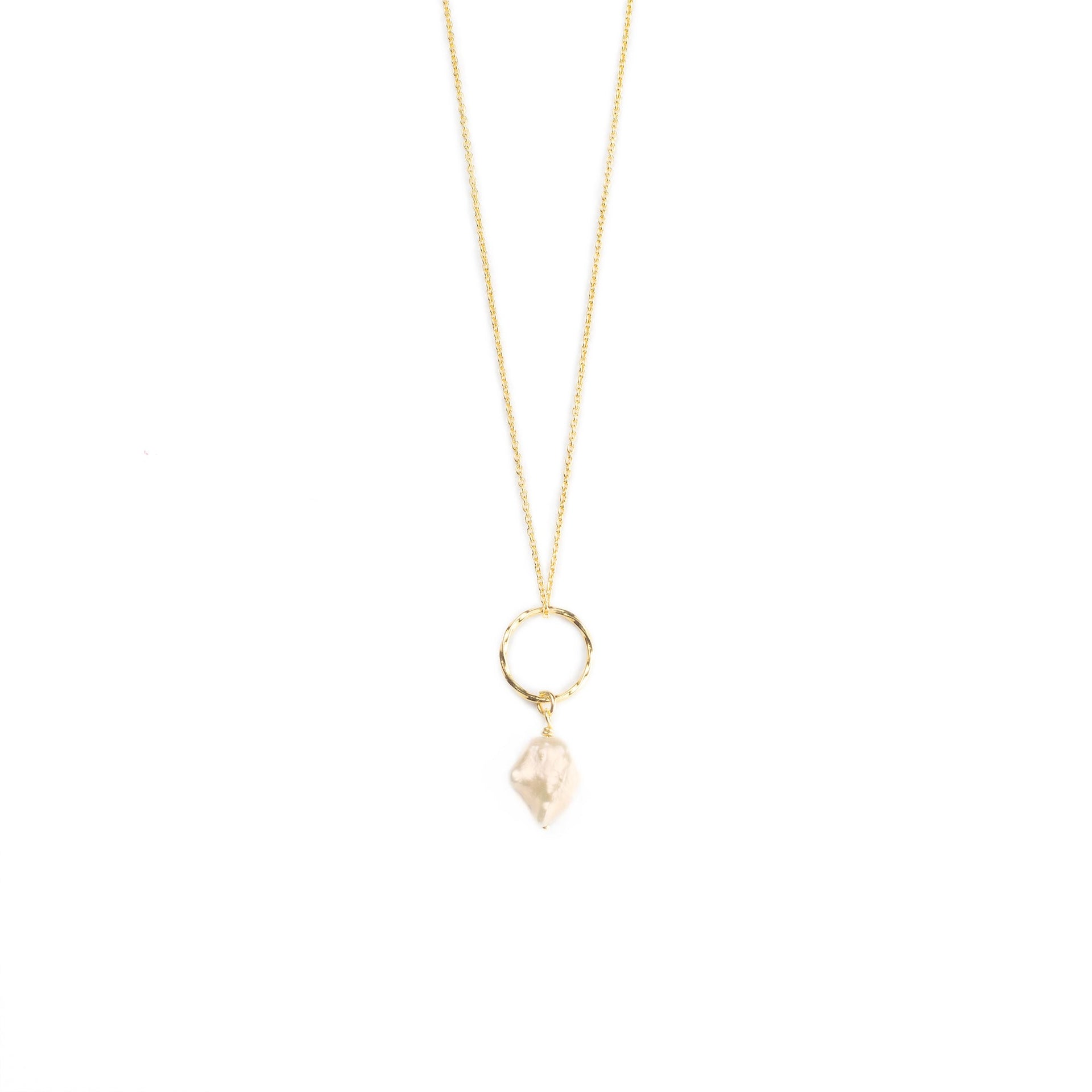 Twisted Ring Keshi Pearl Necklace