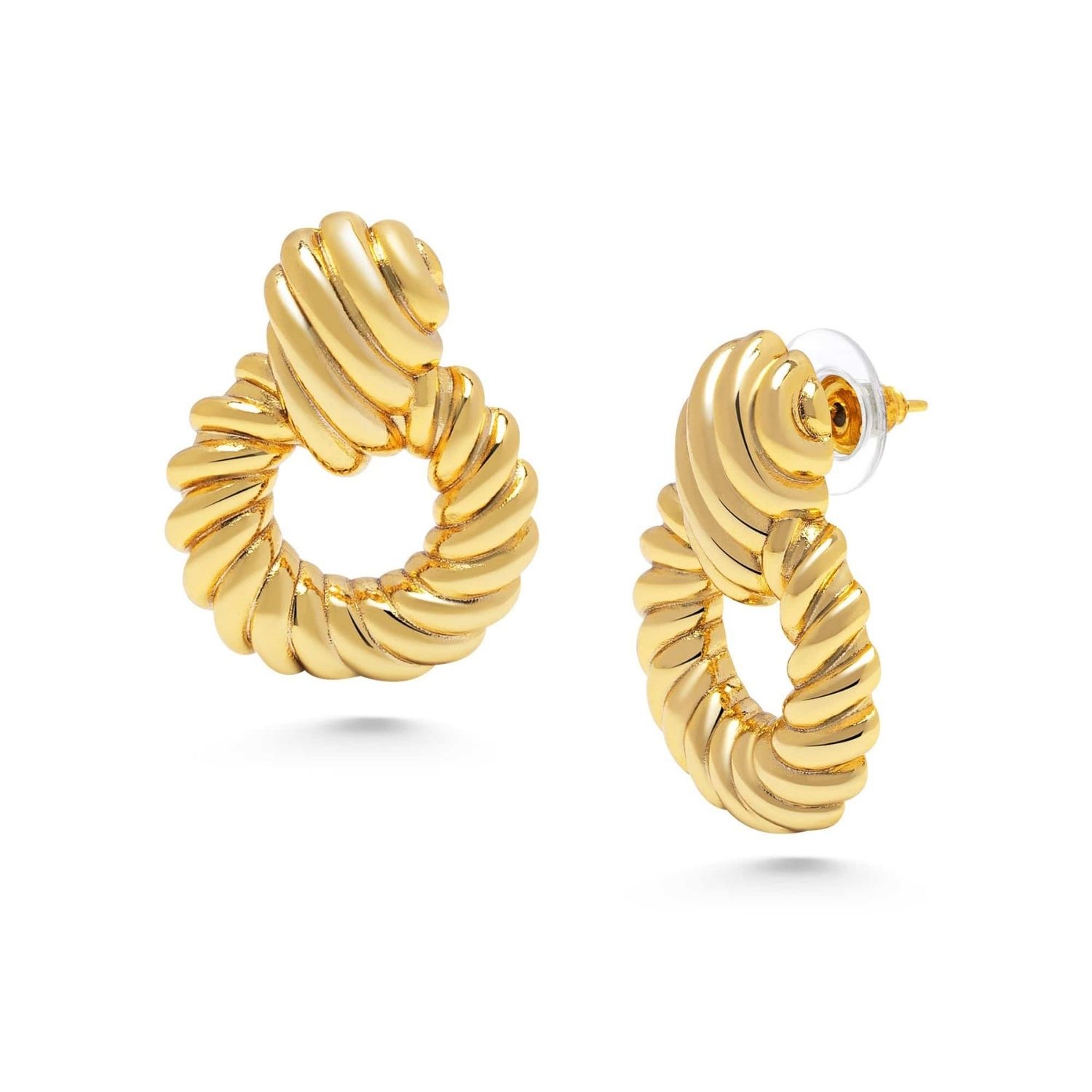 Twisted Rope Earrings In Gold