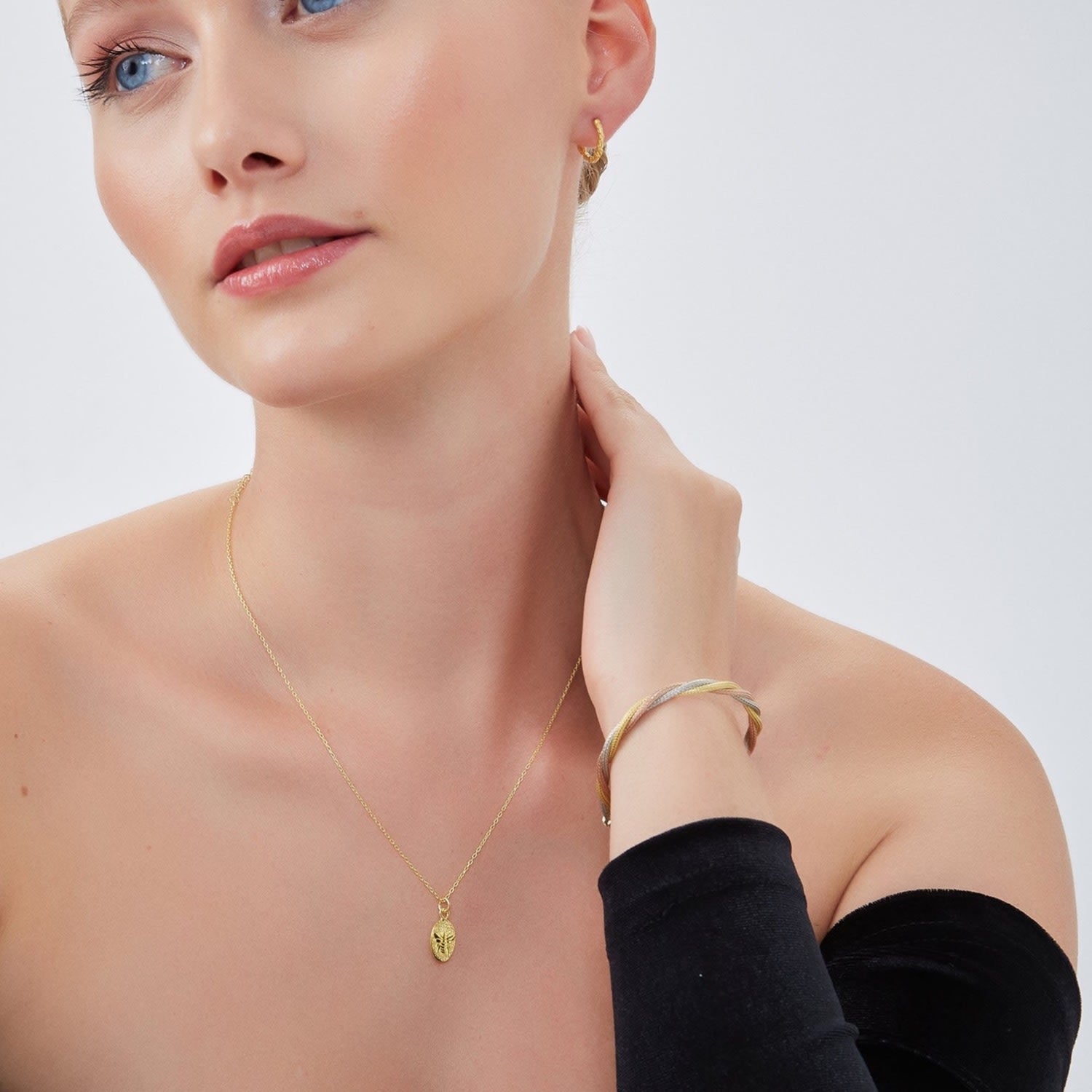 Twisted Rope Three Color Gold Rose Gold Sterling Silver Handcrafted Bracelet