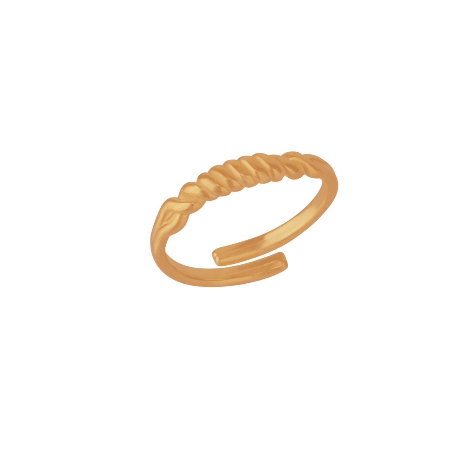 Twisted Screw Sterling Silver Ring - Rose Gold