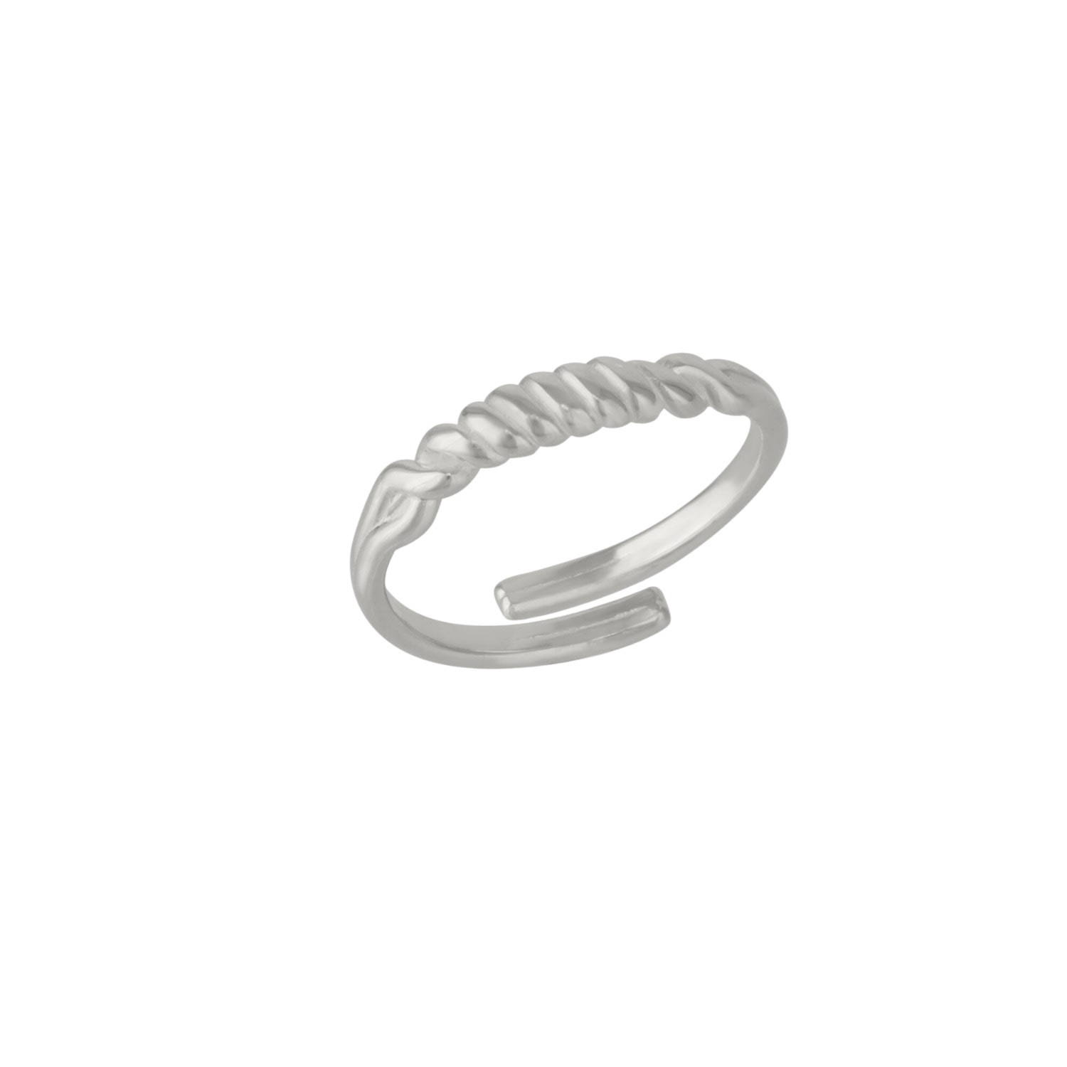 Twisted Screw Sterling Silver Ring - Silver