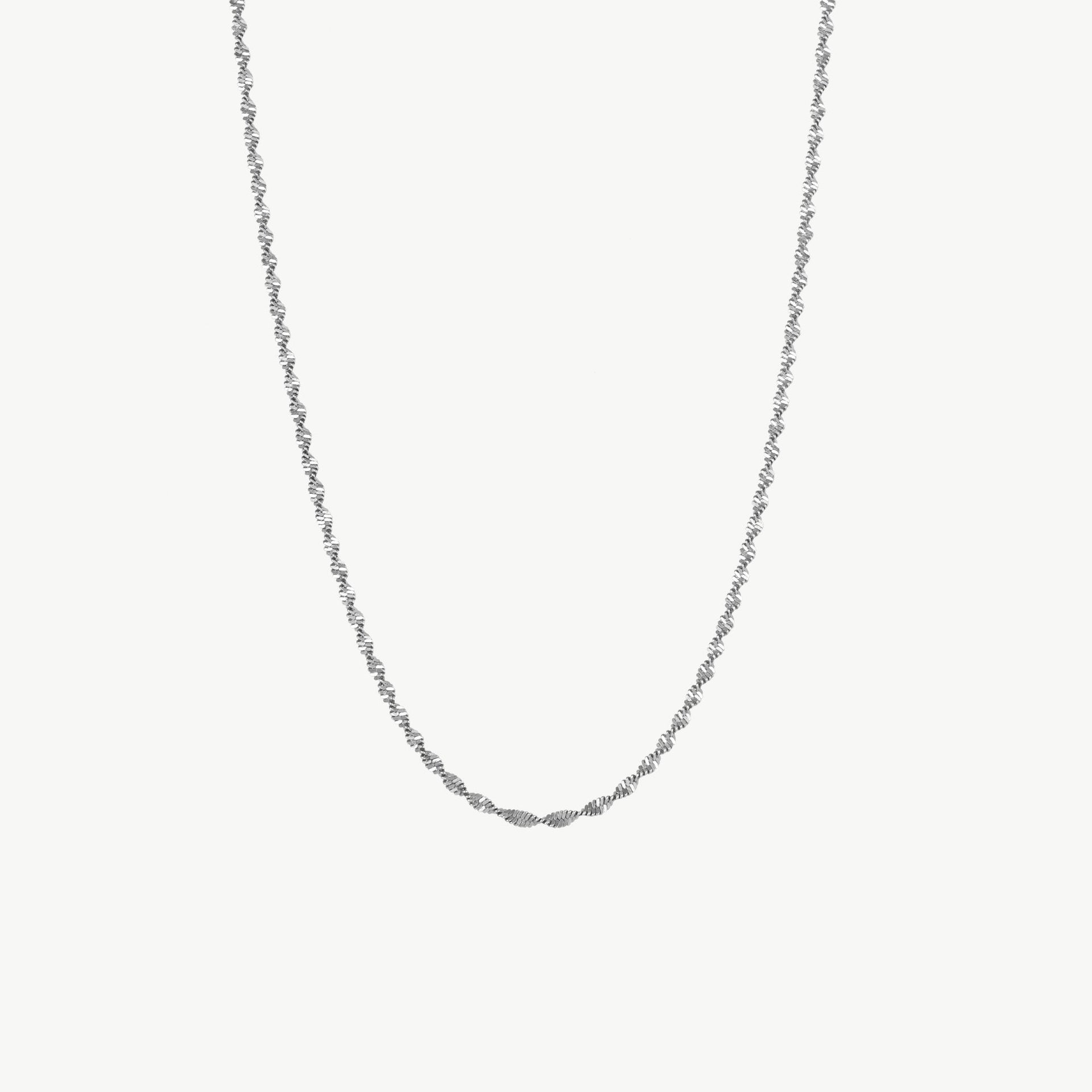 Twisted Silver Chain Necklace