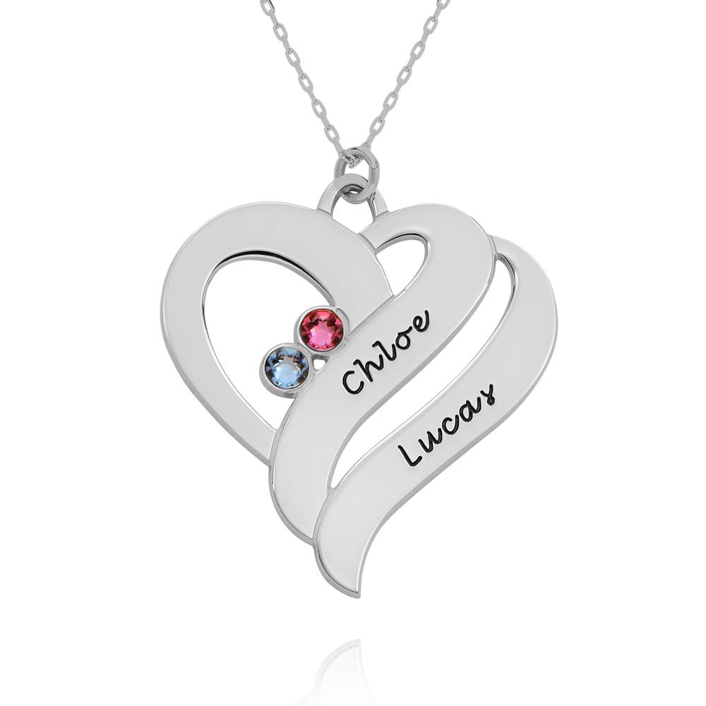 Two Hearts Forever One Necklace - 10k White Gold