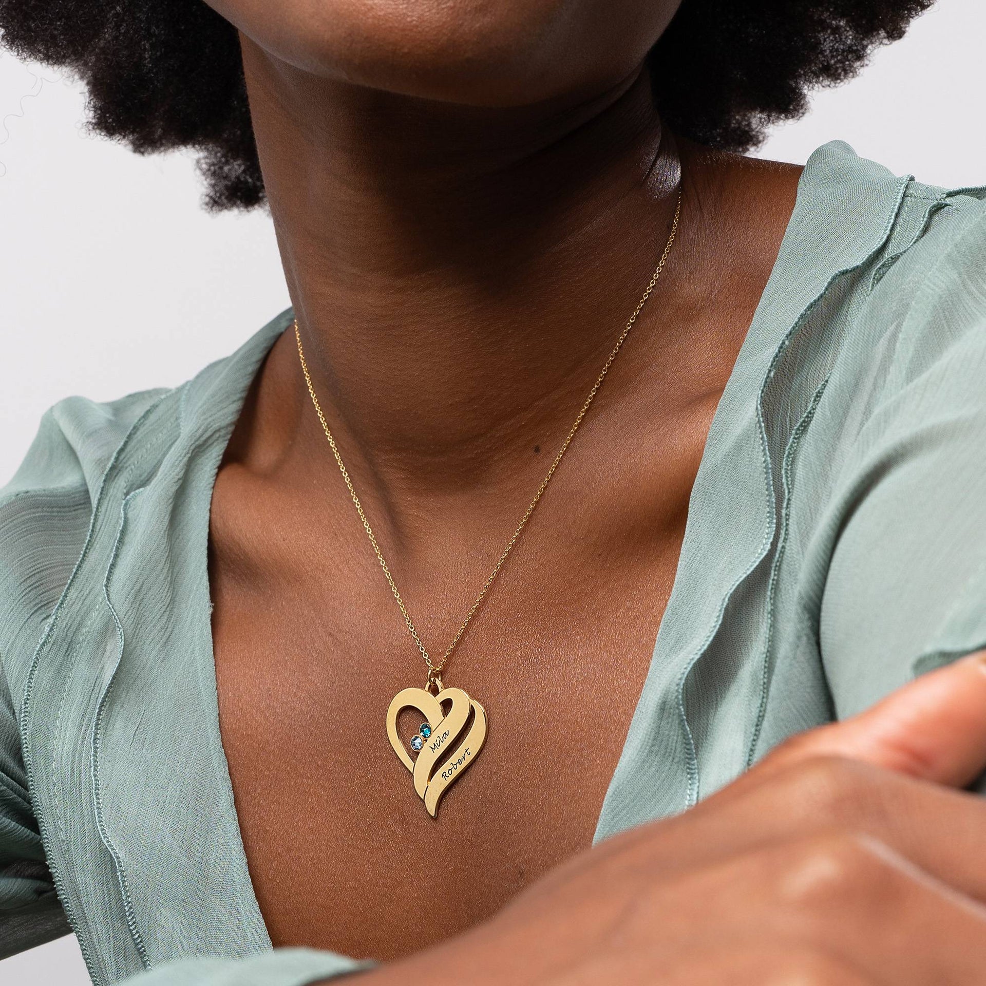 Two Hearts Forever One Necklace - 18k Gold Vermeil
