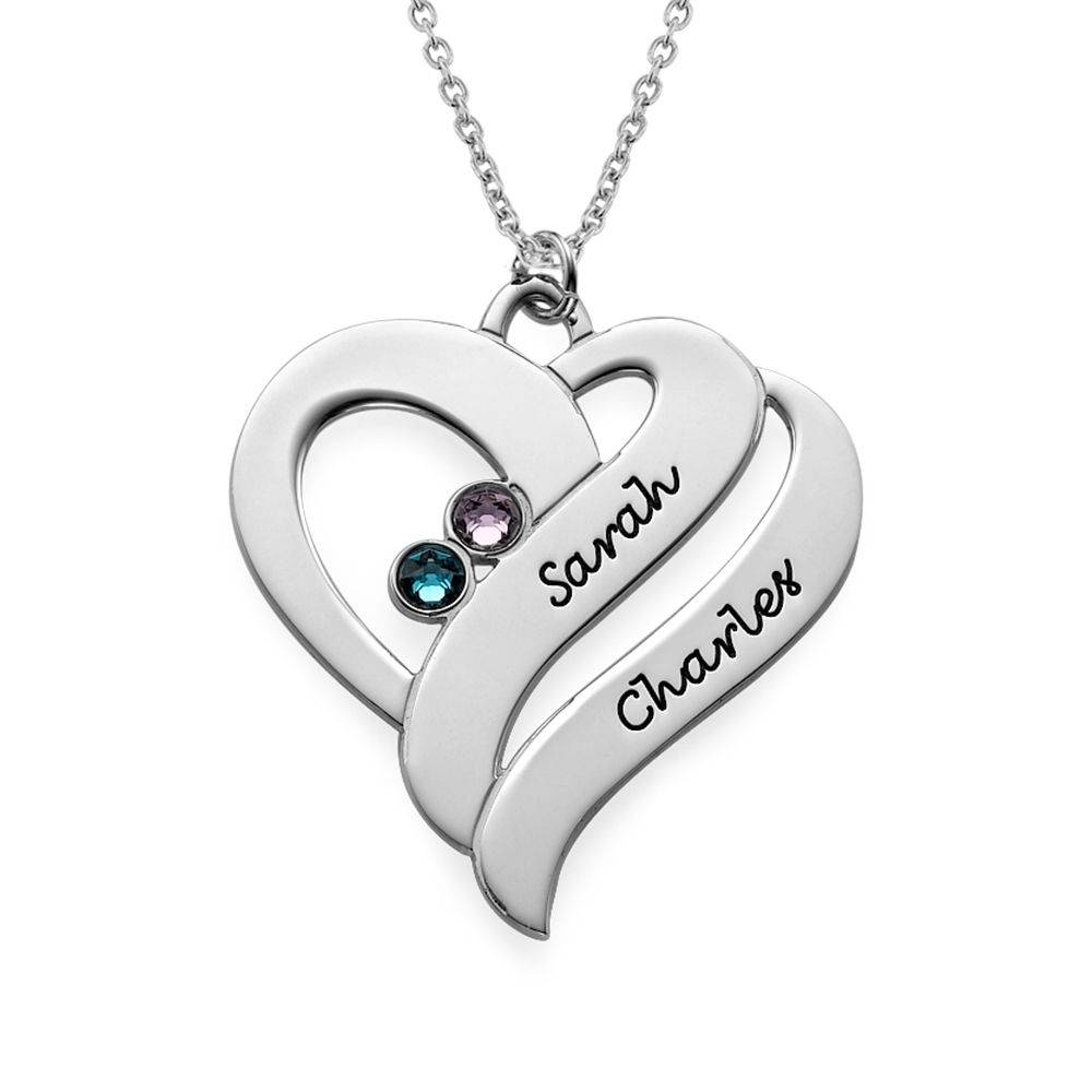 Anniversary Gifts for Her - Personalized Hearts Necklace - 0.925 Sterling Silver - Mother Daughter Necklace