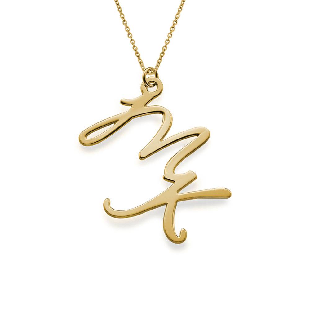 Two Initial Necklace in 18K Gold Plating