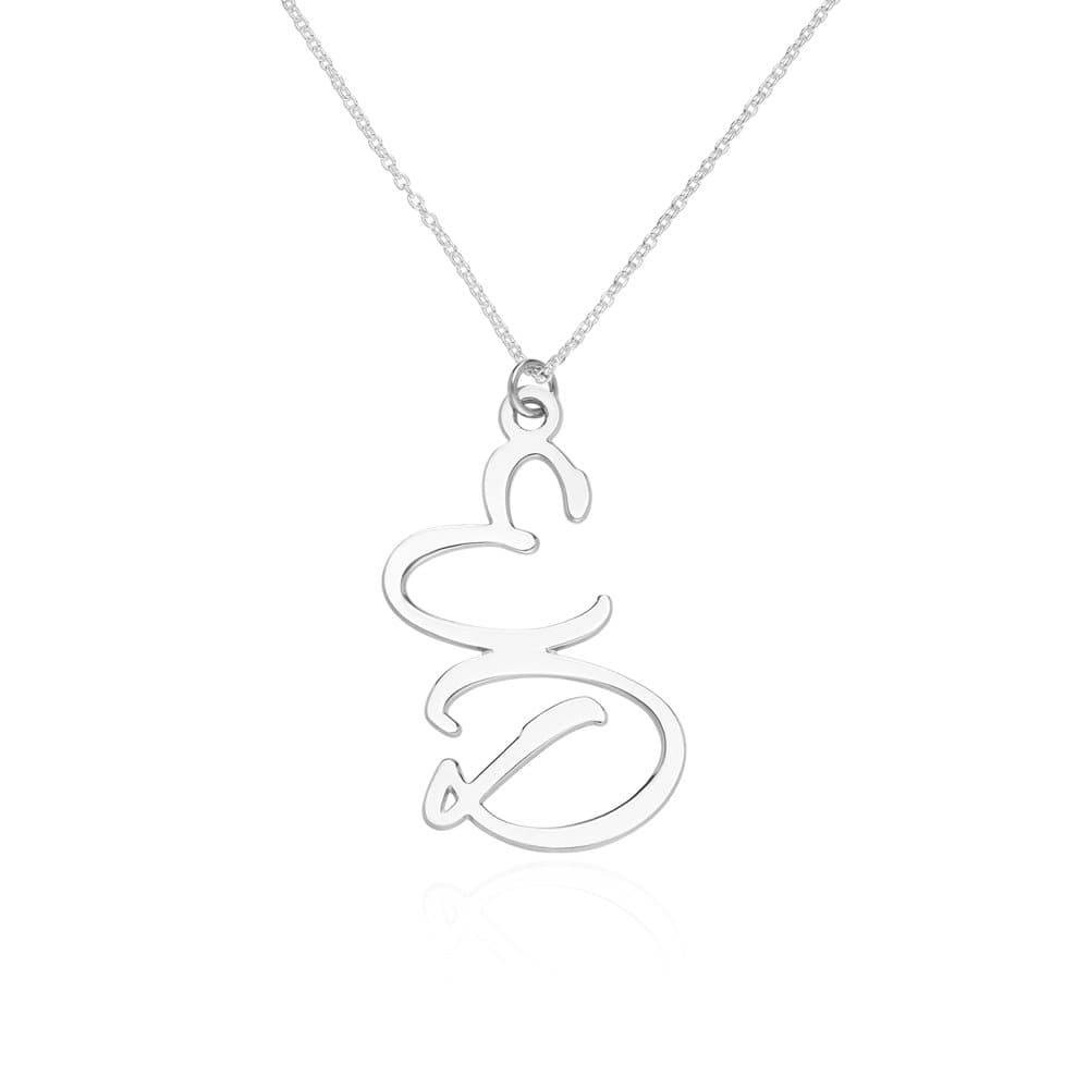 Silver Two Initial Necklace - Necklace With 2 Initials - Initial Sterling Silver Necklaces - Letter Necklace