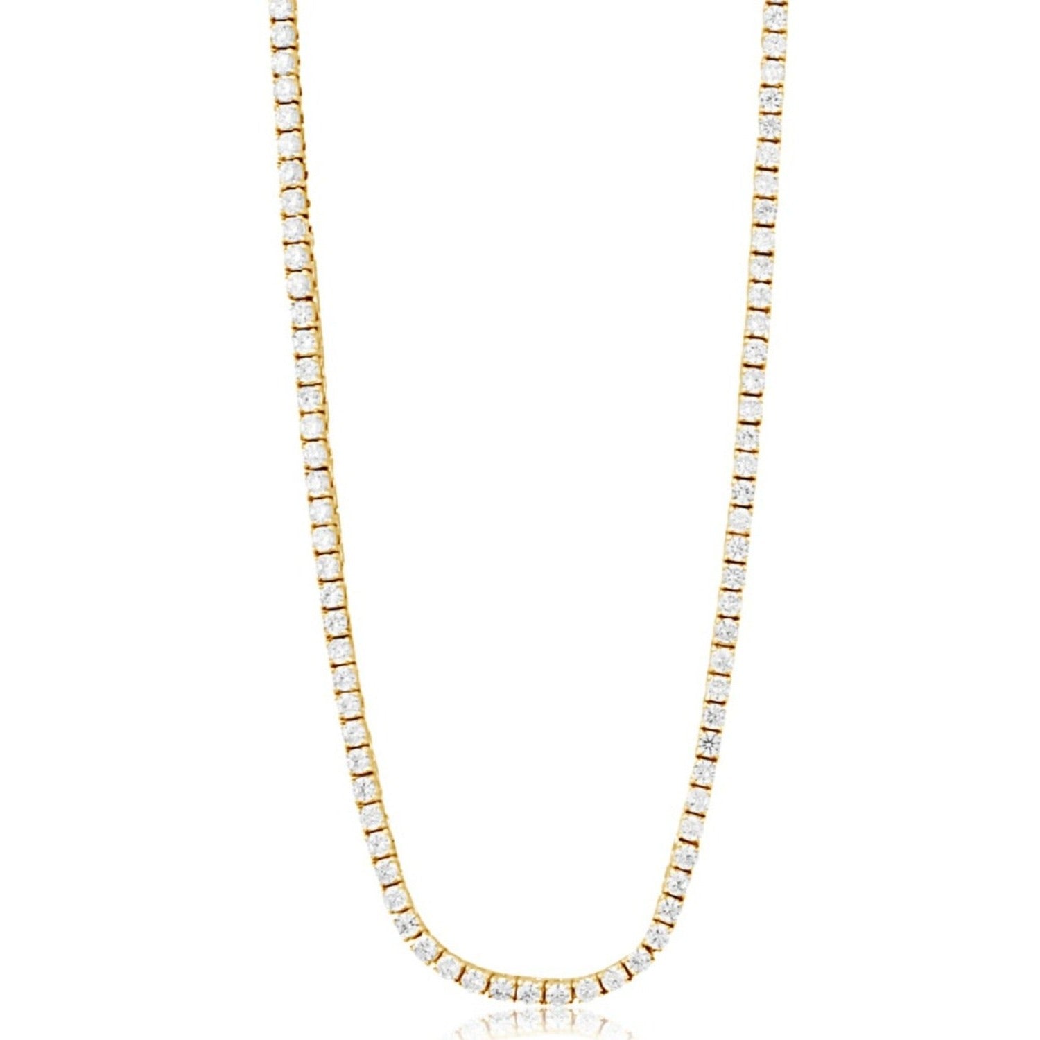 Two Mm Classic Tennis Necklace - Gold