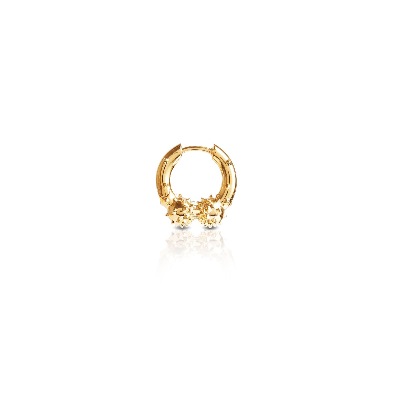 Two Spikey Balls Hoop Earring – Gold Vermeil