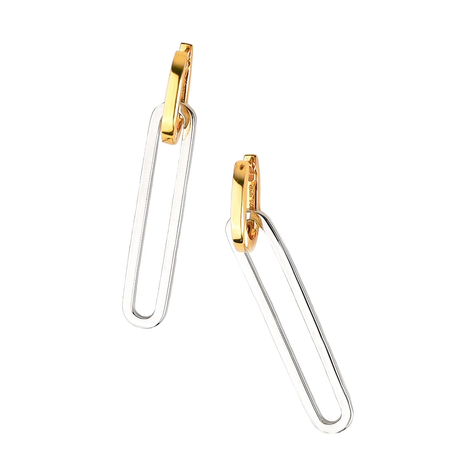 Two Tone Convertible Link Earrings