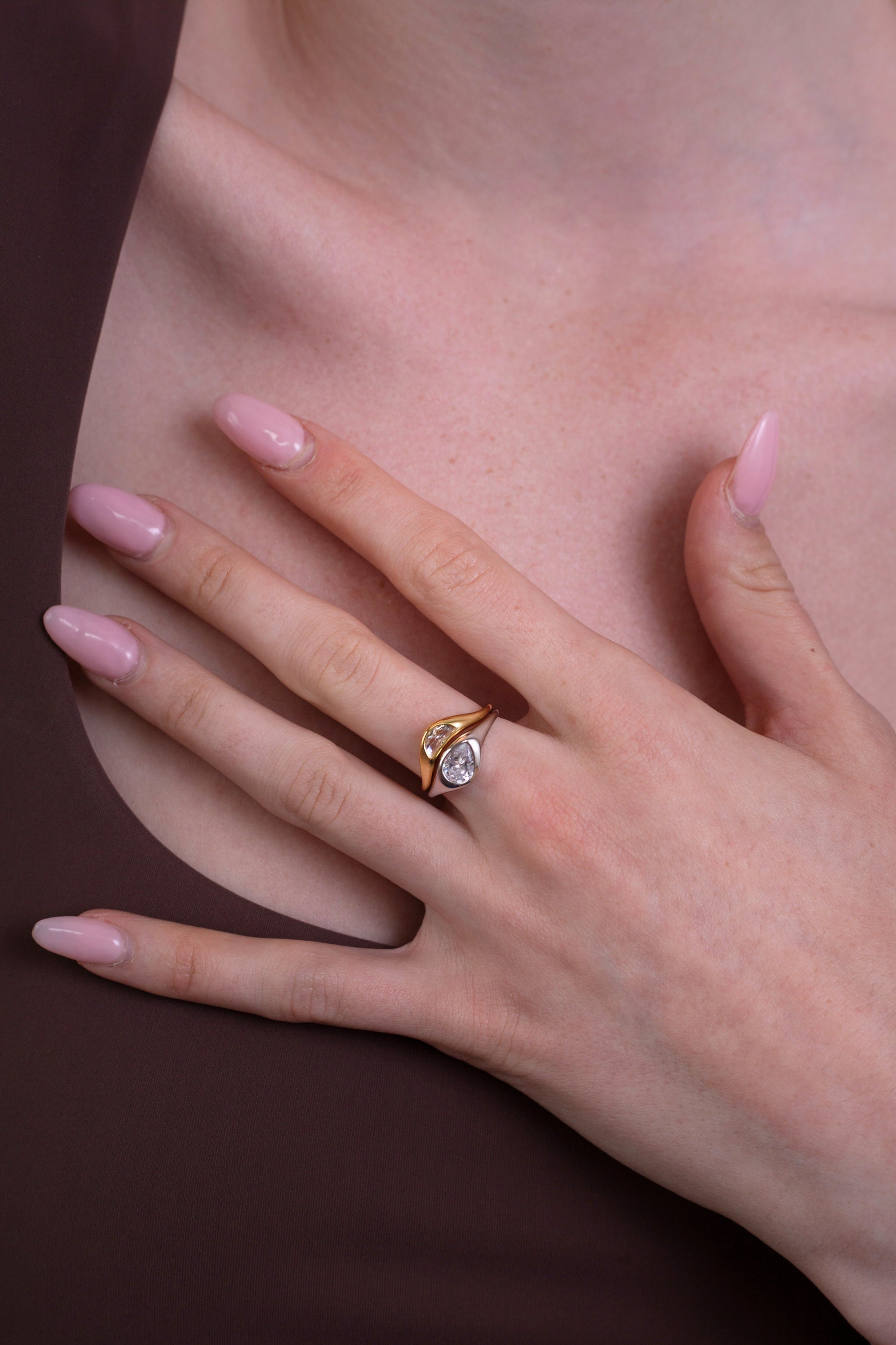 Two Tone Double Ring Set