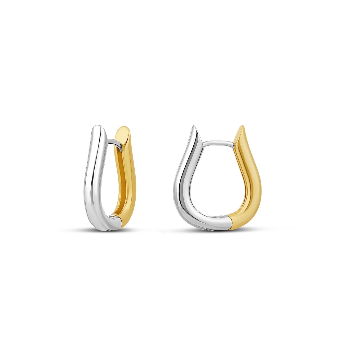 Two Tone U Shape Earrings