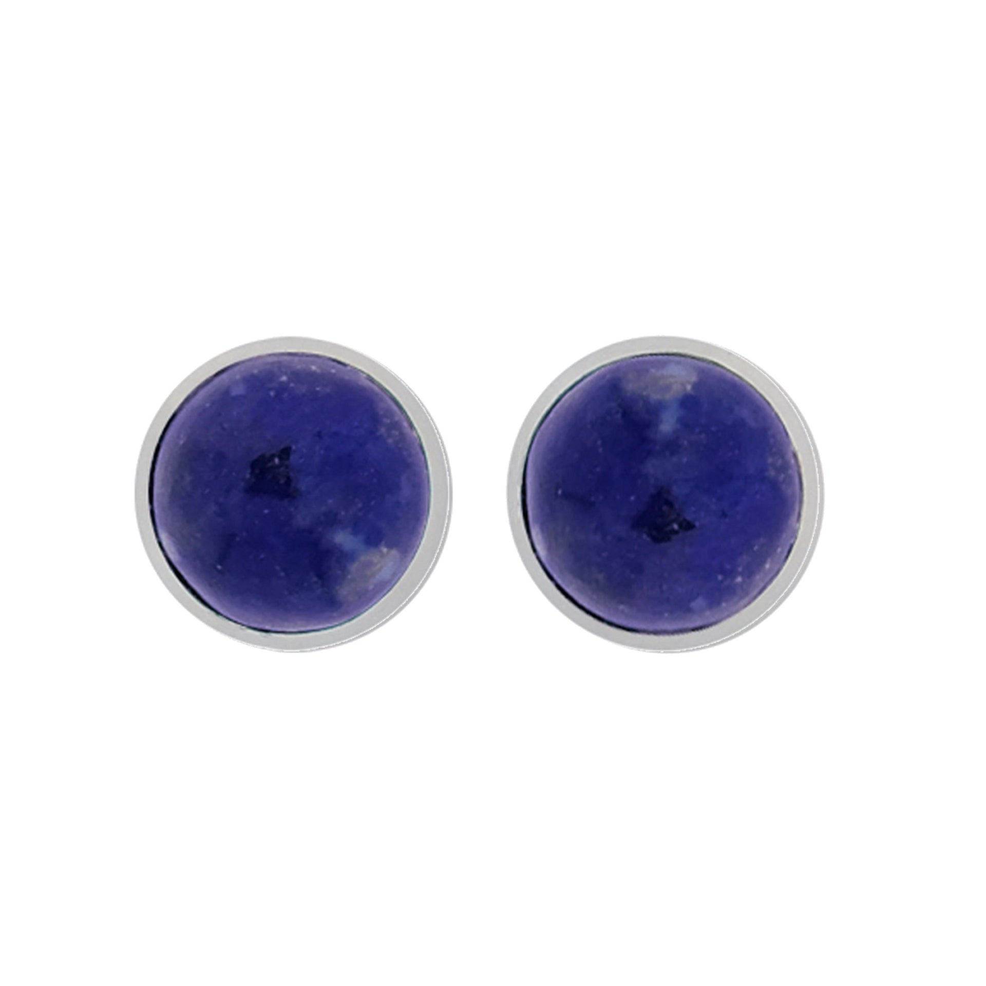 Maya Interchangeable Silver Stud Earrings - Lapis Lazuli